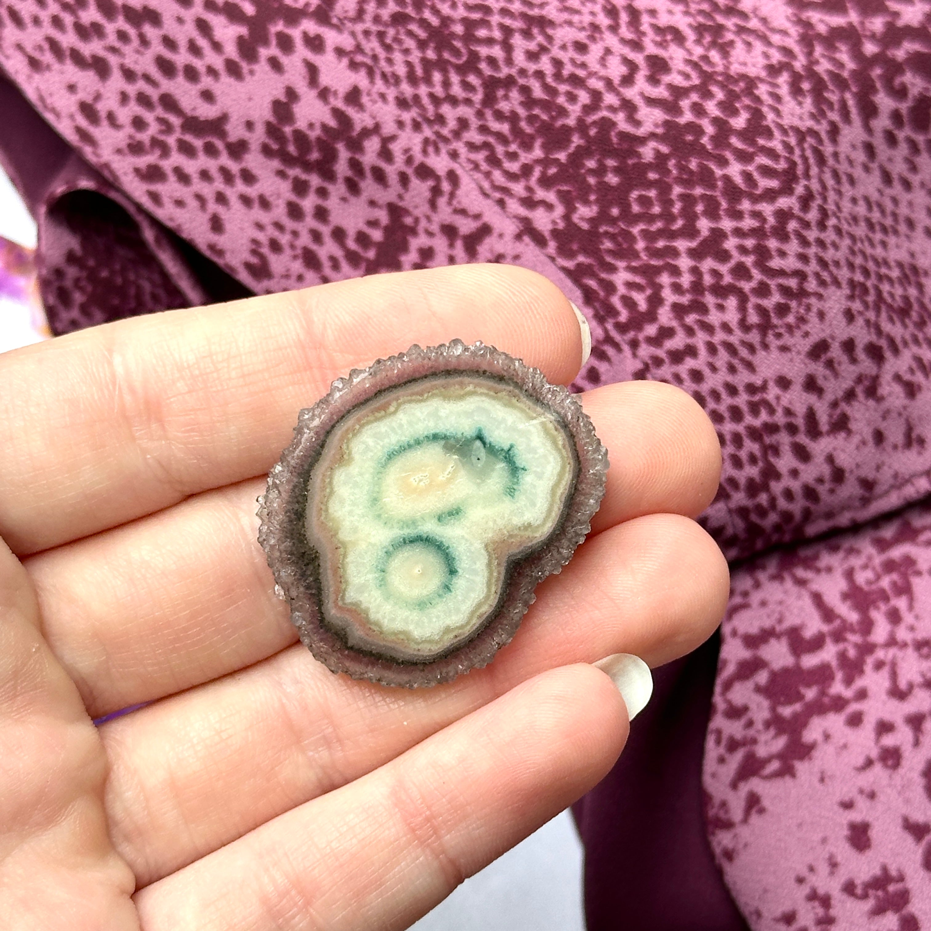 Intricate and Unique Amethyst Stalactite Slice