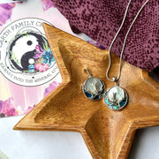 Cat and Moon Abalone Shell Pendants in Sterling Silver ~ Includes Silver Chain