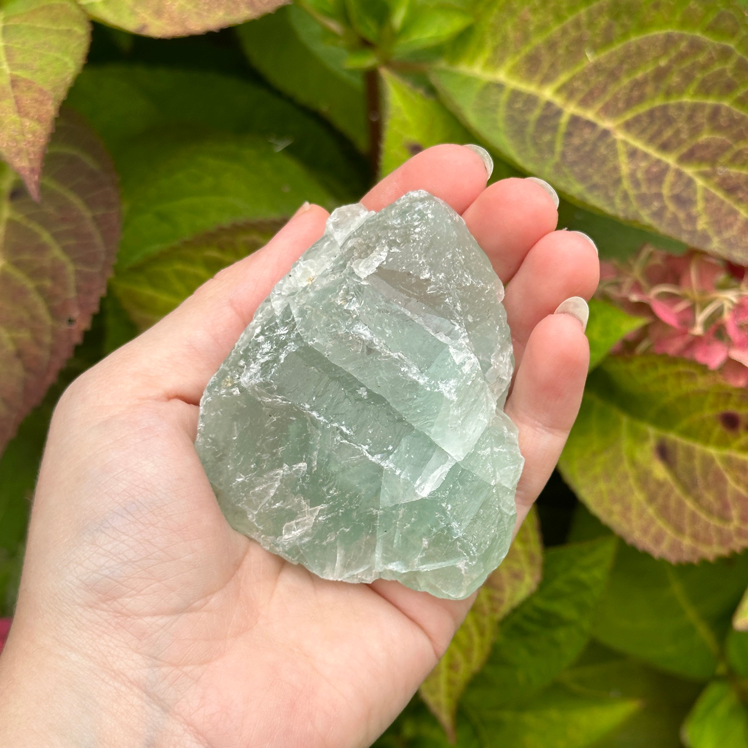 Green Fluorite Crystal from Mexico Handheld Chunk