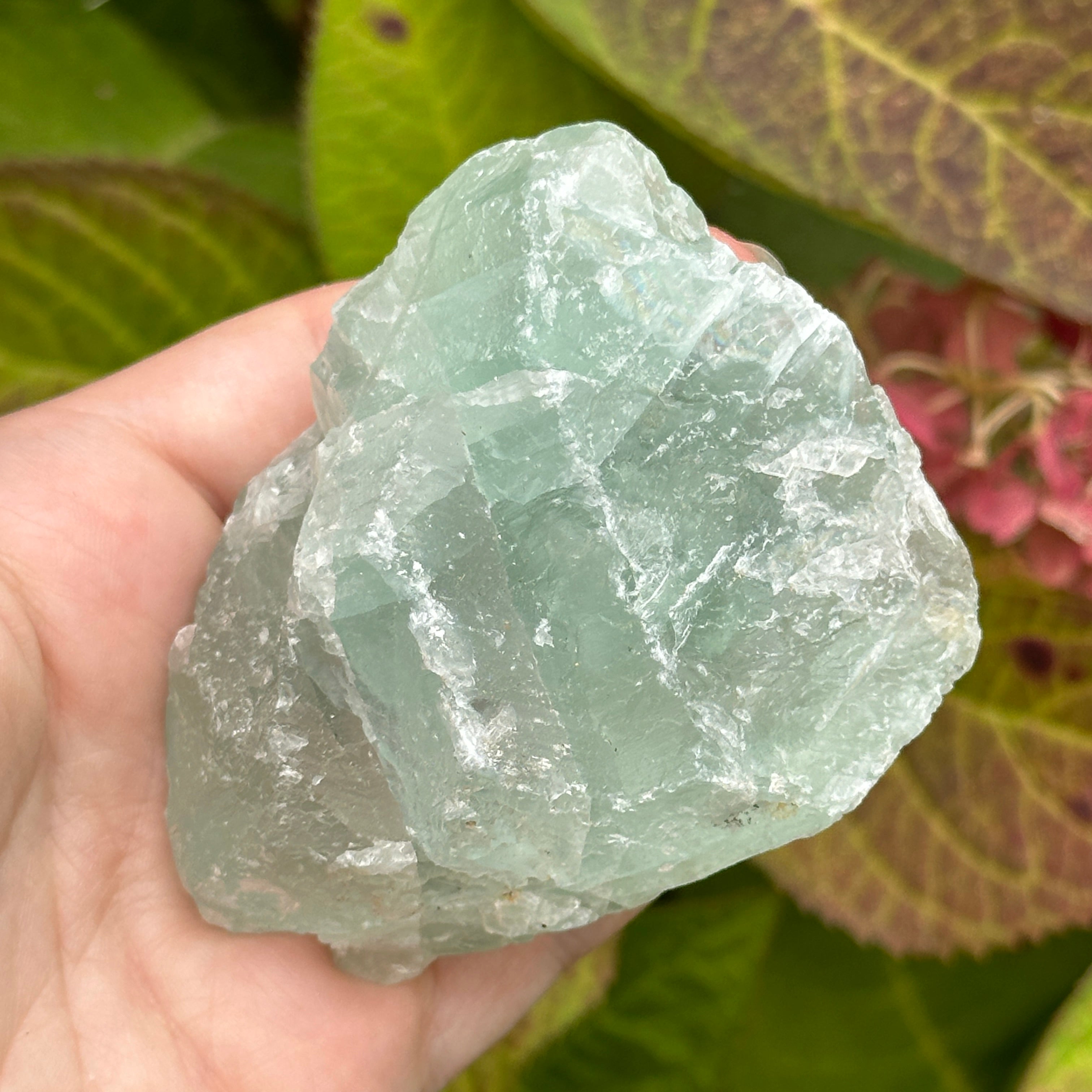 Green Fluorite Crystal from Mexico Handheld Chunk