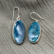Gorgeous Ocean Blue Apatite Gemstone Earrings ~ Oval Shape ~ Elegant and Fun