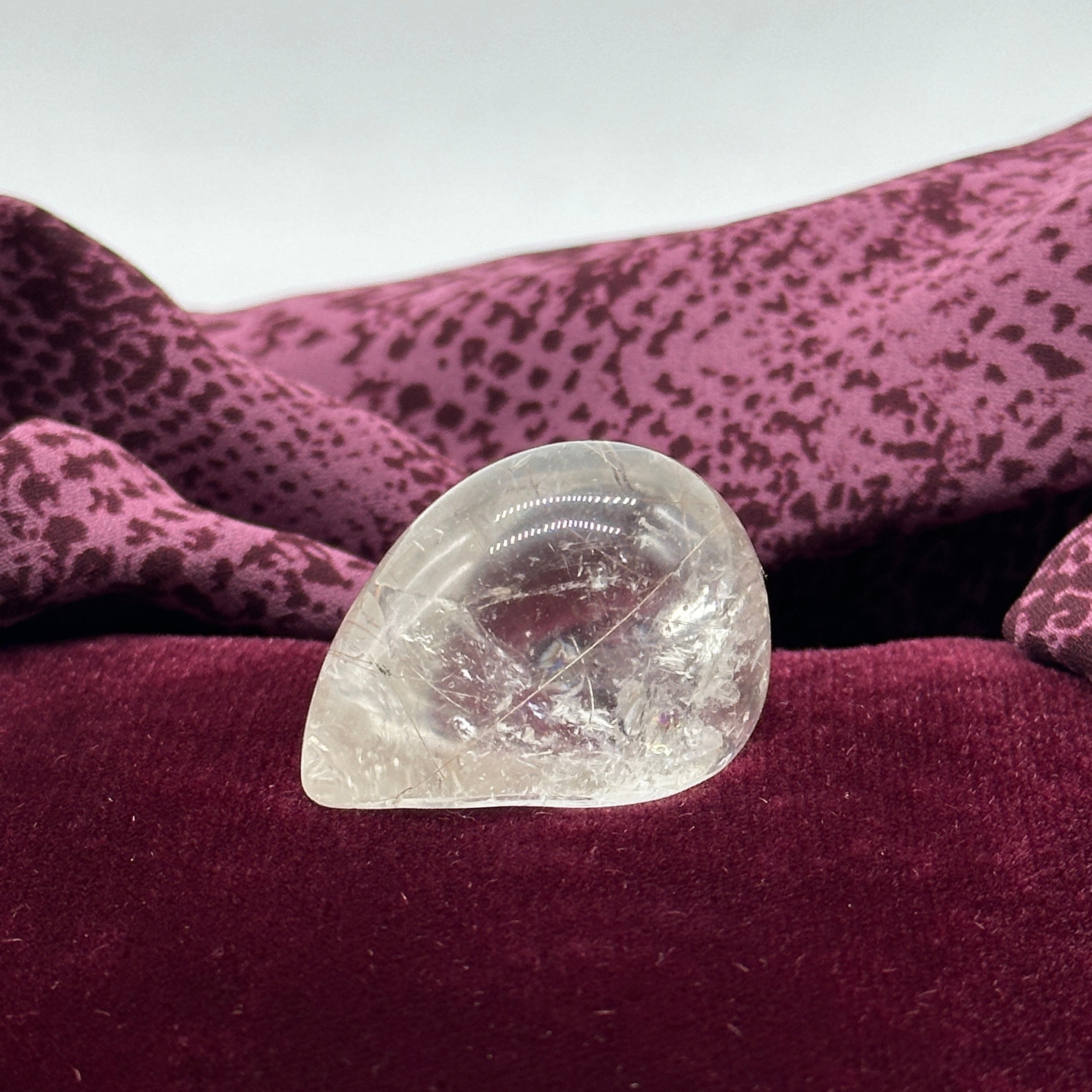 Adorable Golden Rutilated Clear Quartz Crystal Carving ~ Teardrop Shape