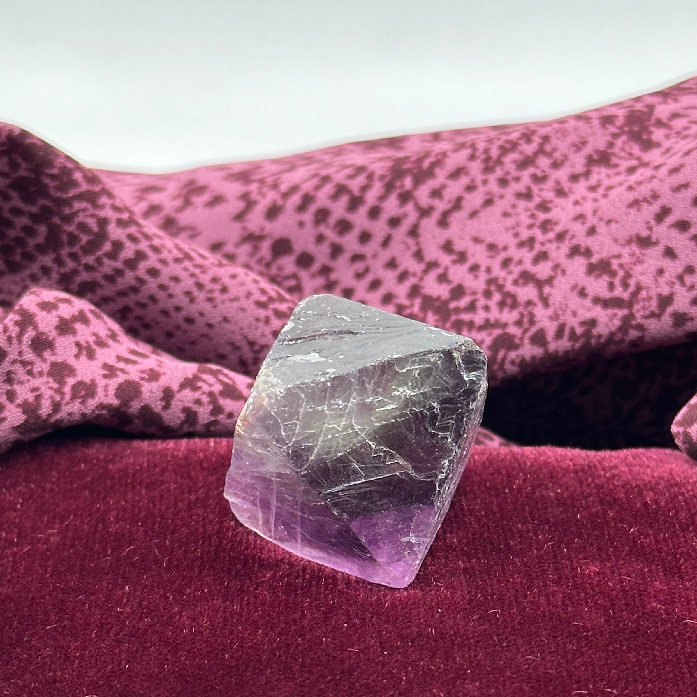 Deep Purple, Natural Fluorite Octahedron Crystal