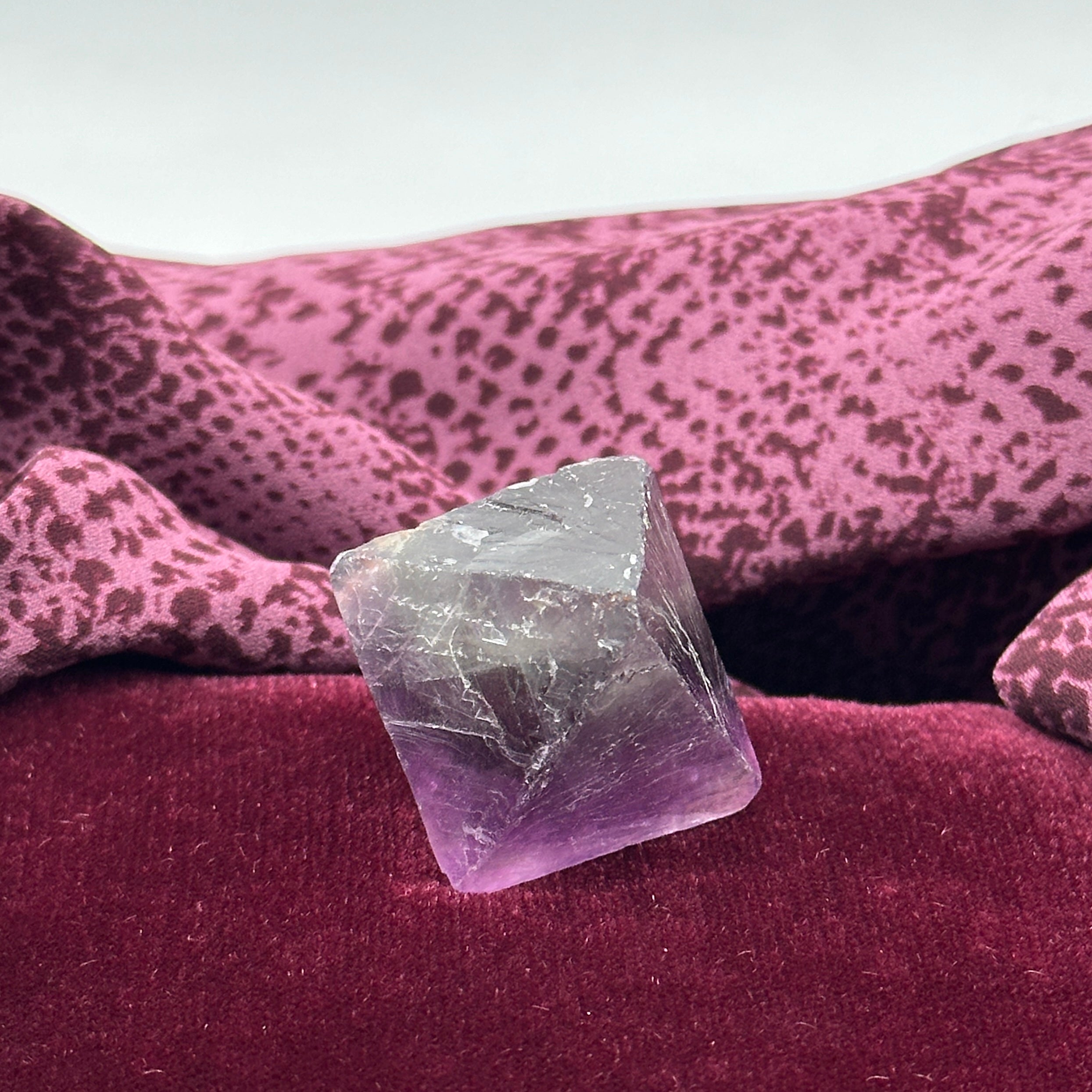 Deep Purple, Natural Fluorite Octahedron Crystal