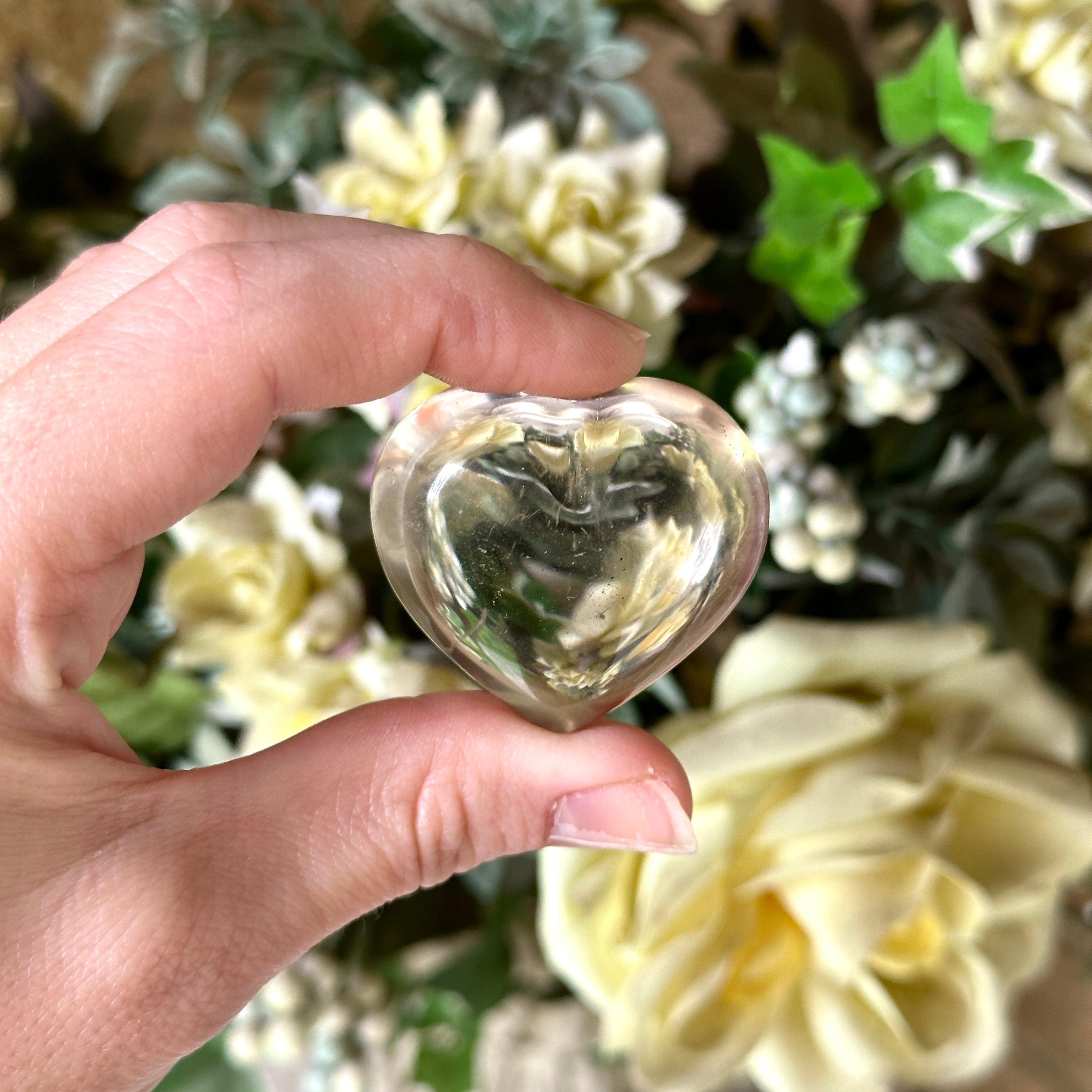 Ultra Clear Quartz Crystal Heart Carving from Brazil