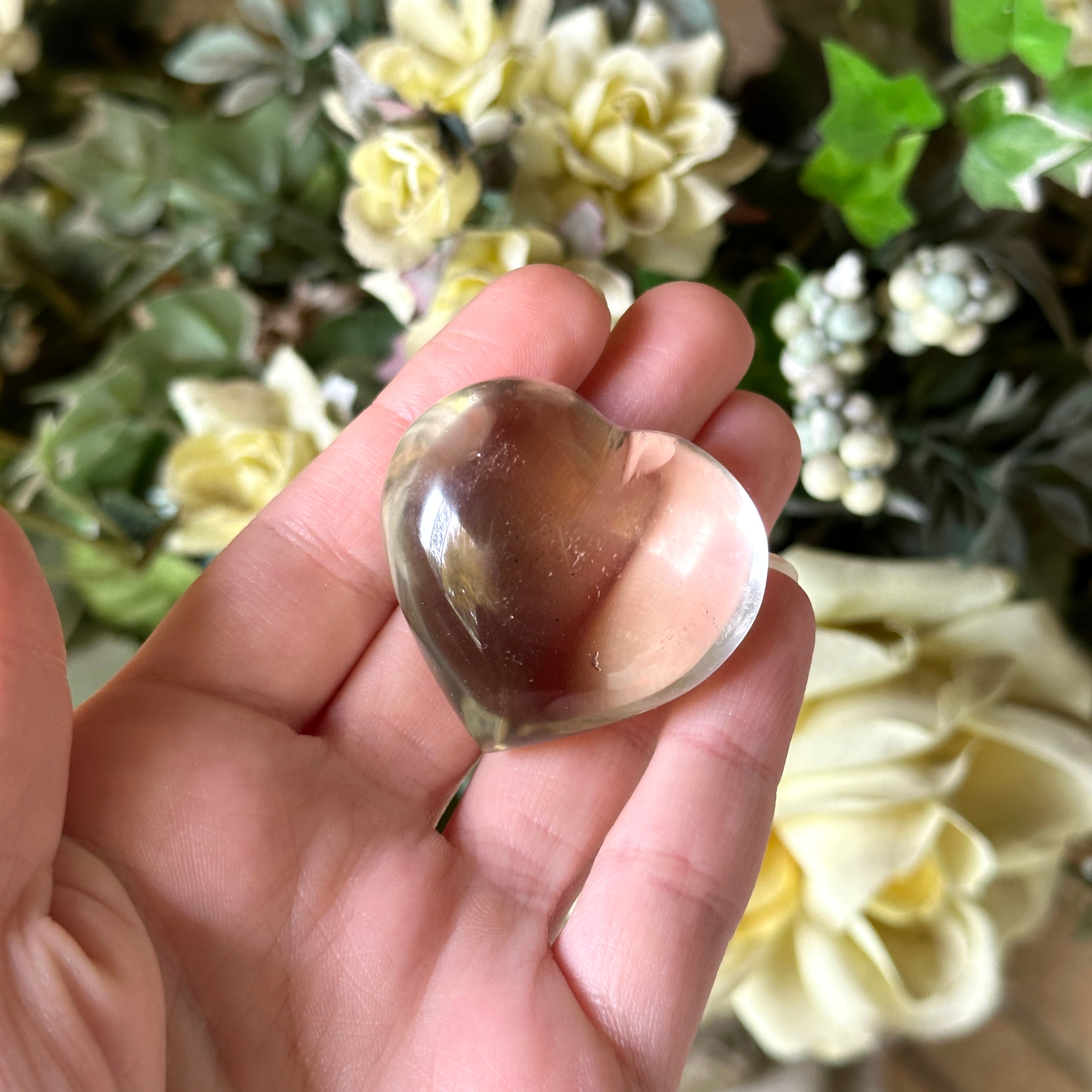 Ultra Clear Quartz Crystal Heart Carving from Brazil