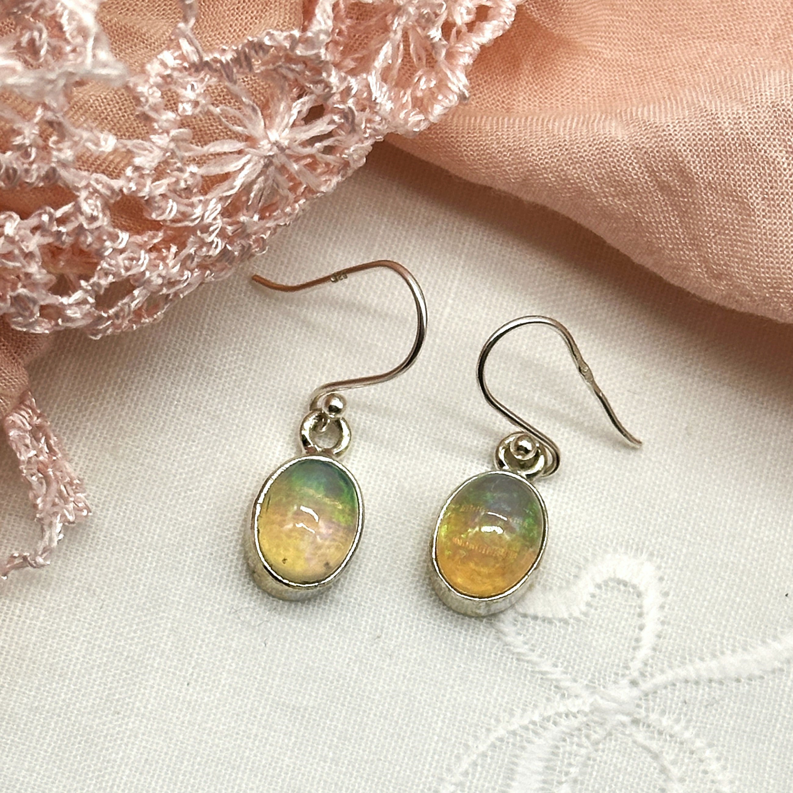 Ethiopian Opal Sterling Silver Gemstone Earrings