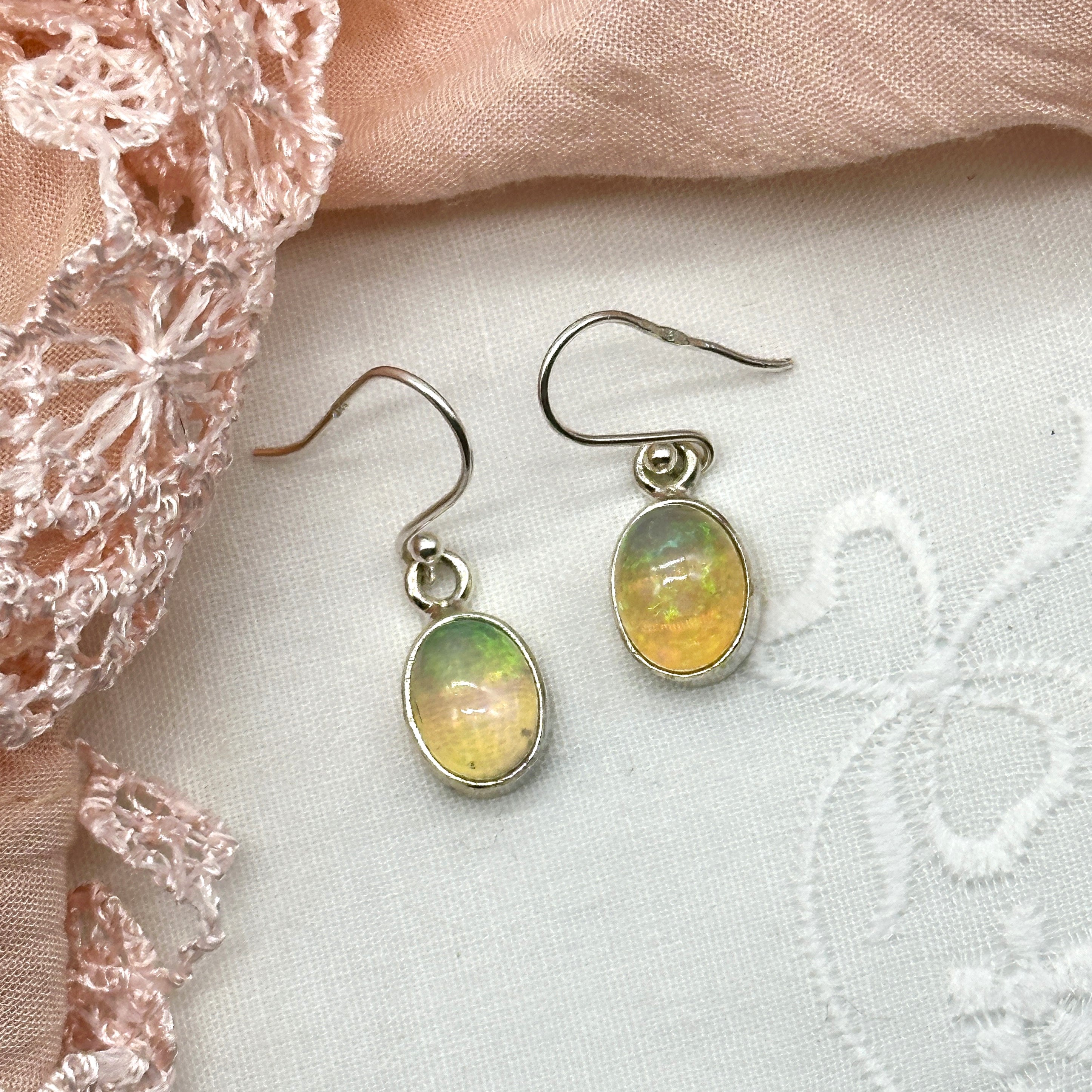 Ethiopian Opal Sterling Silver Gemstone Earrings