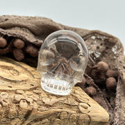 Clear Quartz Hand Crafted Crystal Skull Carving from Brazil