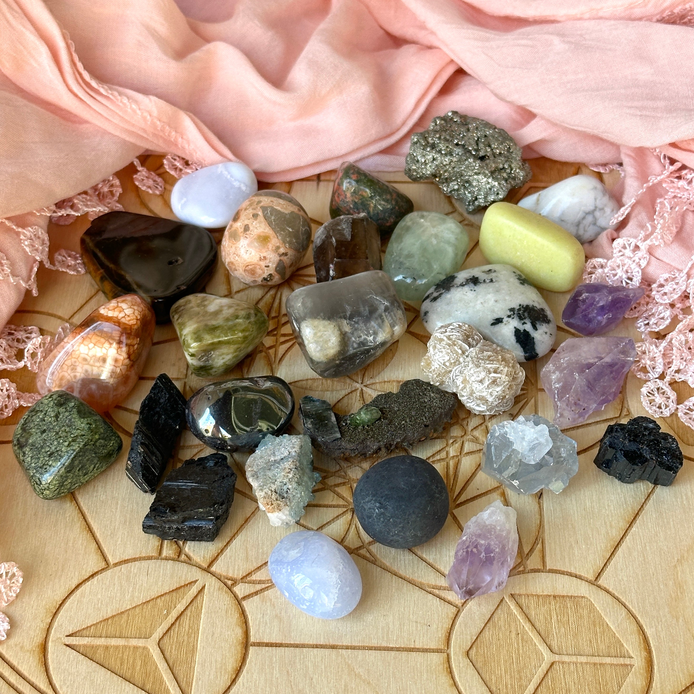 Mystery Mix ~ Mixed Bag of Pocket Stones, Raw & Tumbled ~ Includes some Rare finds!
