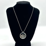 Golden Topaz Floating Crystals in Stainless Steel / Glass Lock Pendant