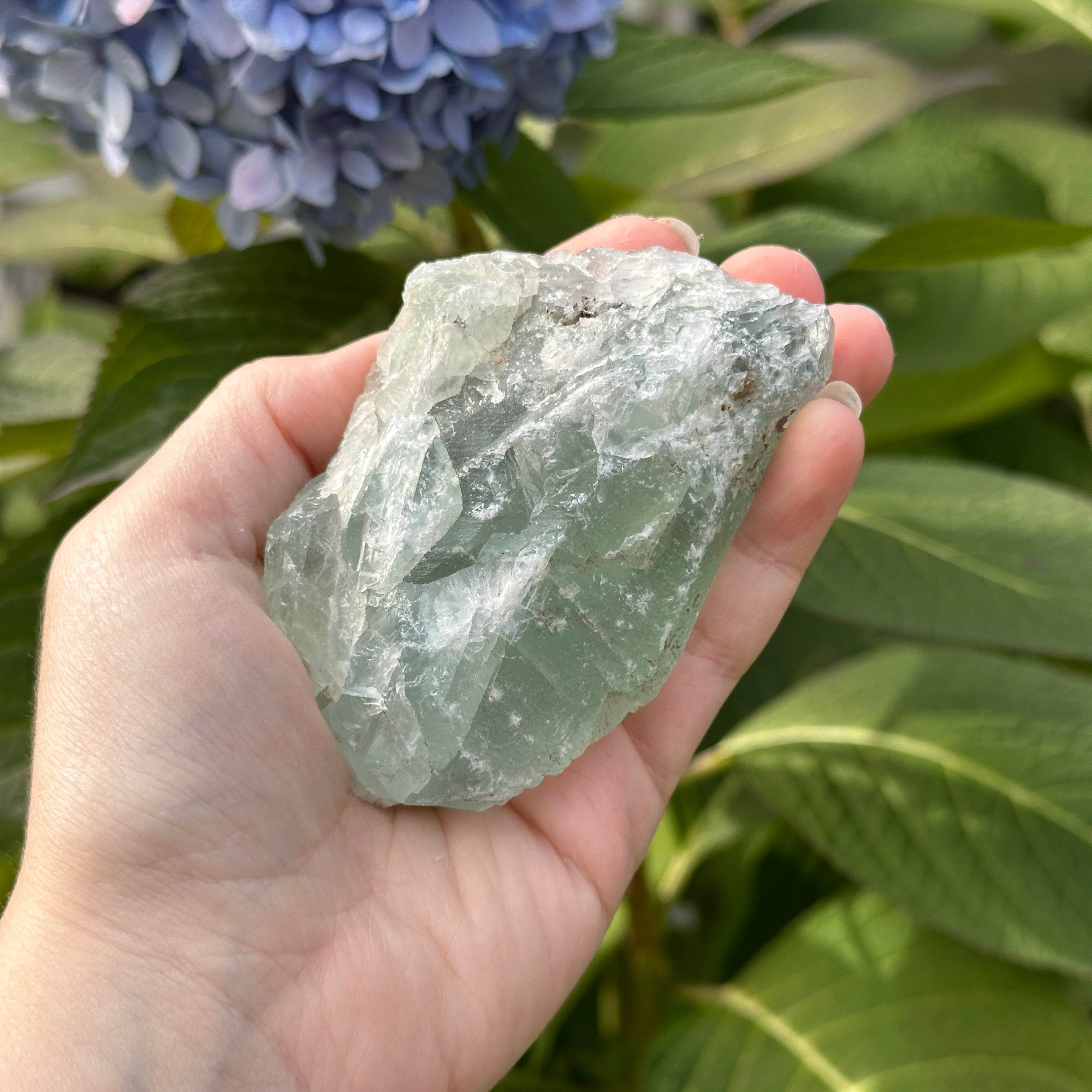 Gentle Green Blue Fluorite Crystal Chunk ~ Handheld Specimen from Mexico