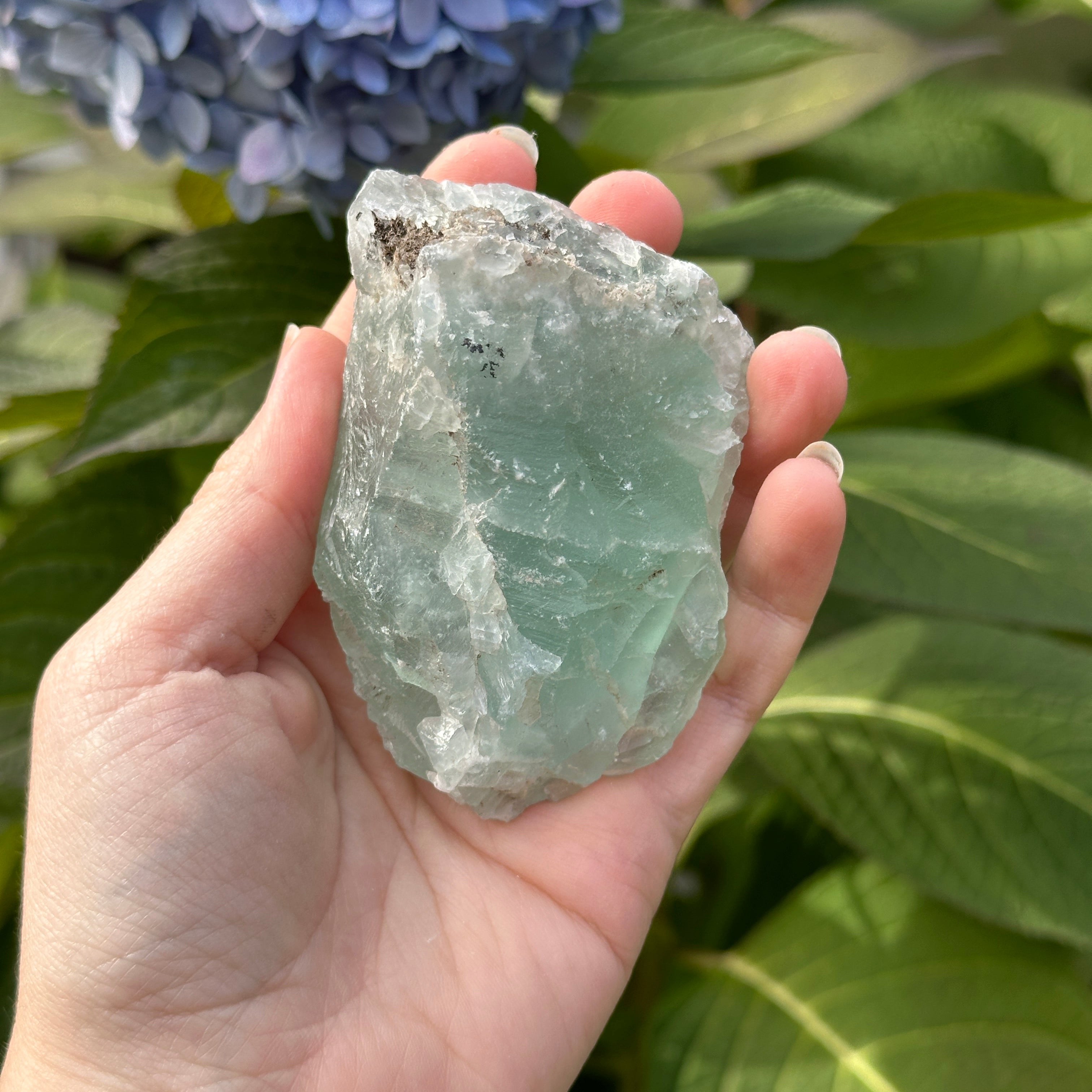 Gentle Green Blue Fluorite Crystal Chunk ~ Handheld Specimen from Mexico
