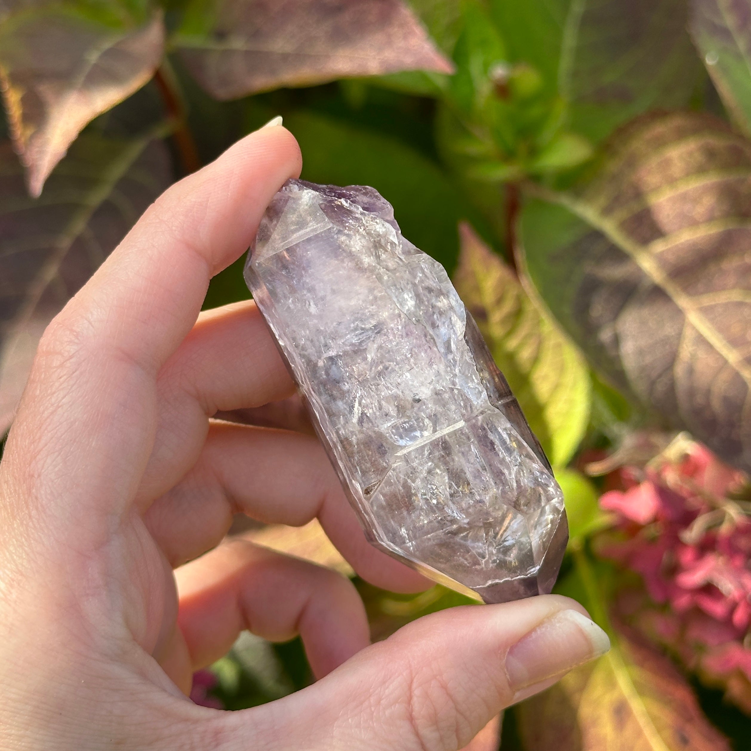 Dancing Rainbow Crystal Energies ~ Rare Brandberg Amethyst Double Terminated Elestial Natural Point from Namibia