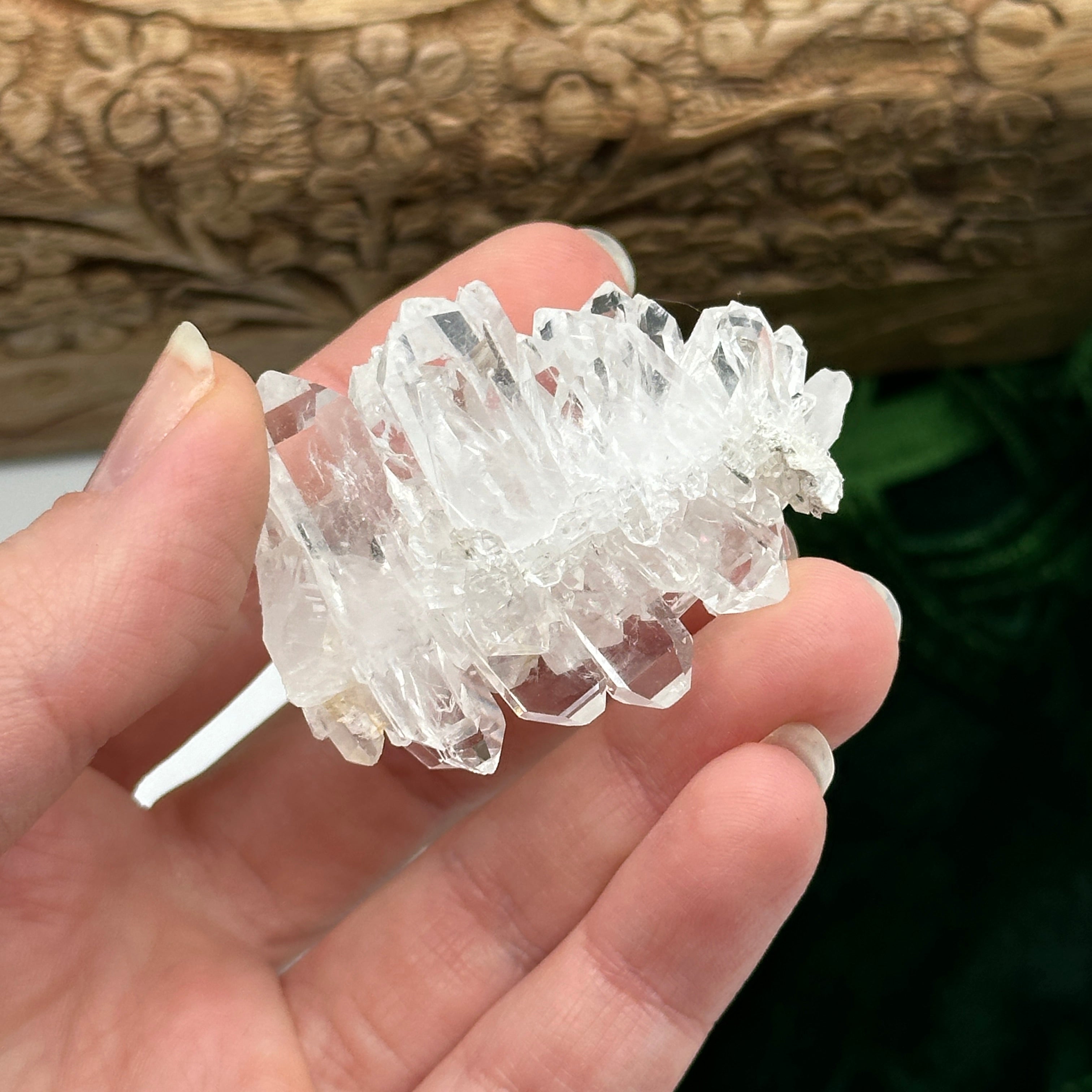 Brilliant, Tabular Clear Quartz Double Terminated Multi Point Cluster Locality: Arkansas, USA