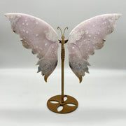 Luxurious, Large Harmonious and Magical Pink Amethyst Butterfly Wings with Stand