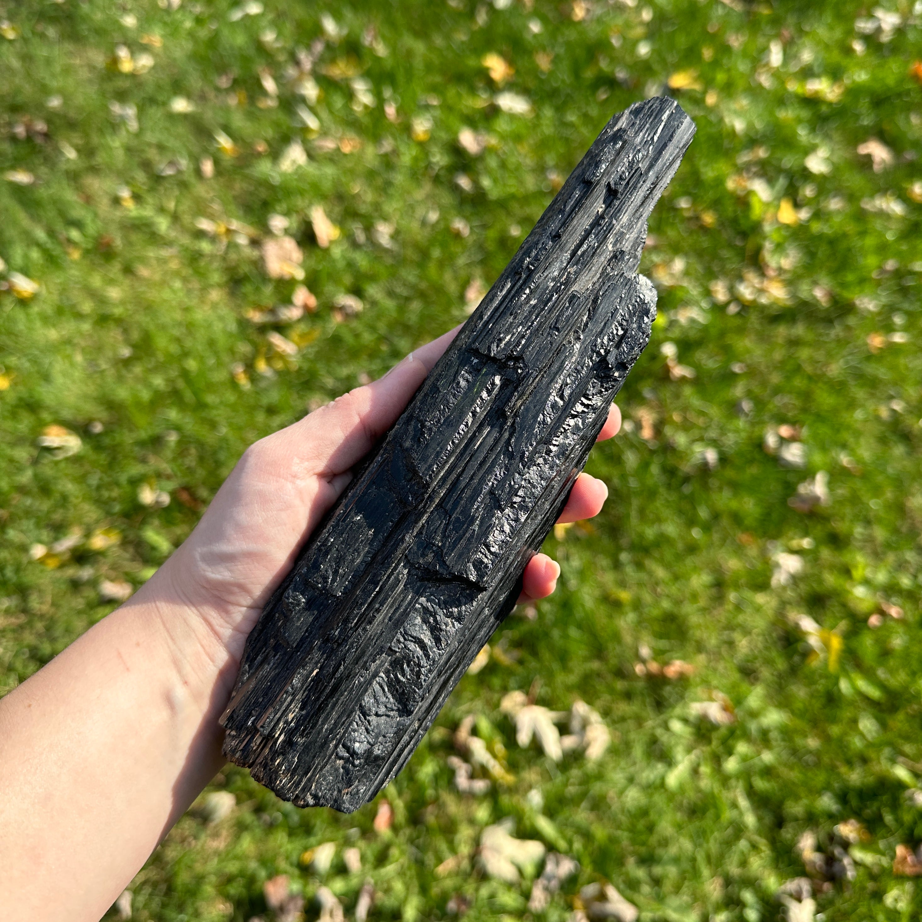 Protective Extra Large Black Tourmaline Crystal Display Rod