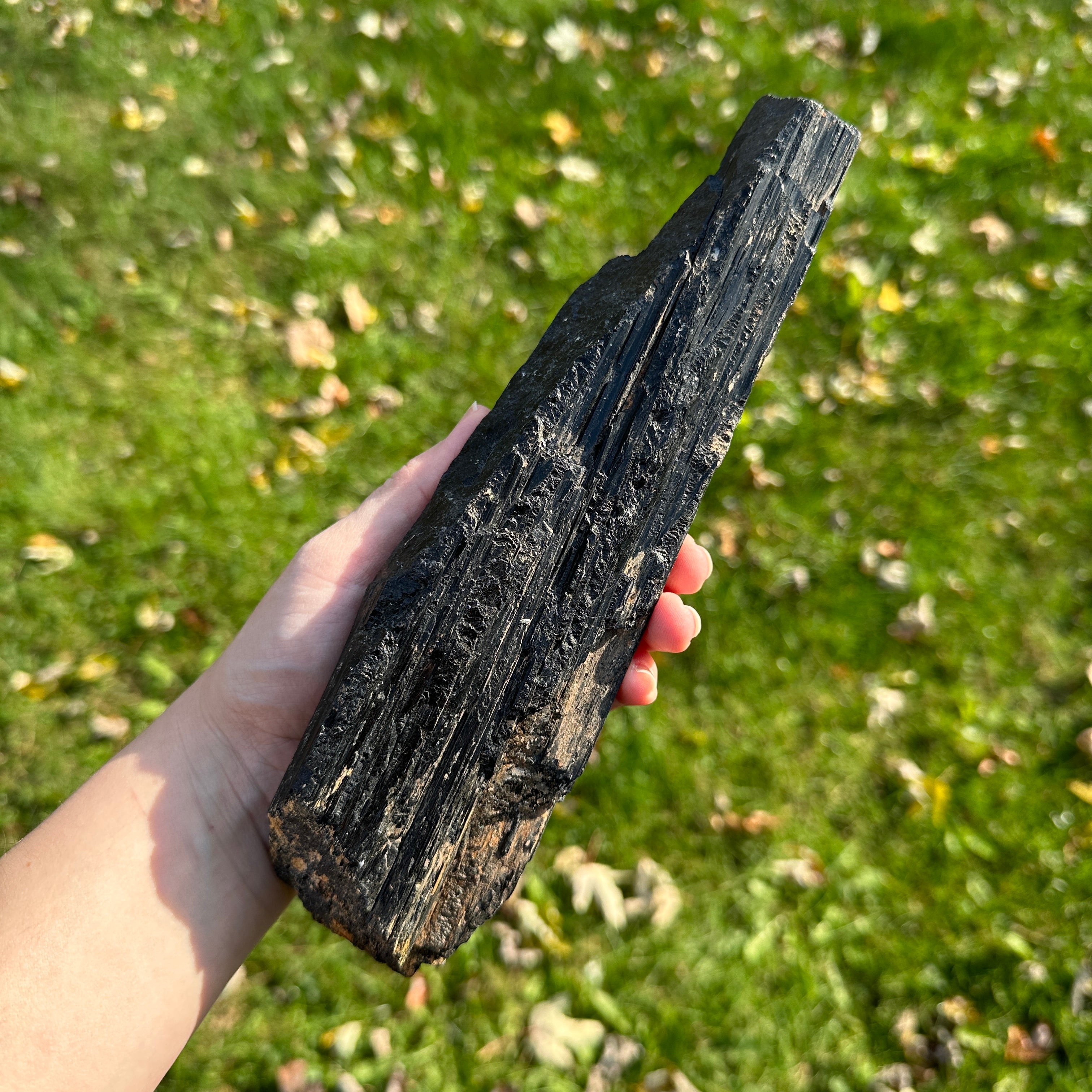 Protective Extra Large Black Tourmaline Crystal Display Rod
