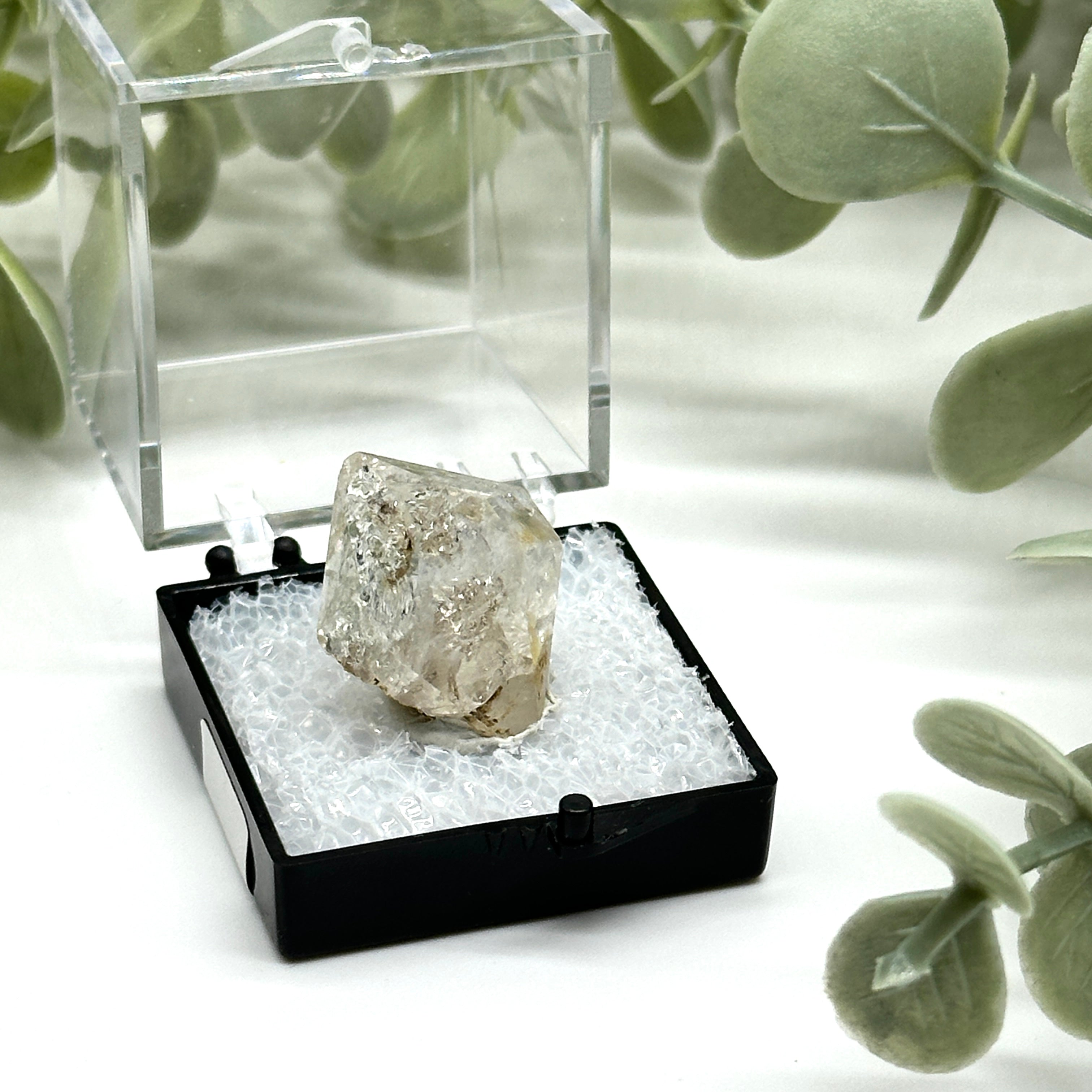 Dazzling Rainbows Crystal Clear Double Terminated Herkimer Diamond Quartz Crystal in Collectors Box from New York