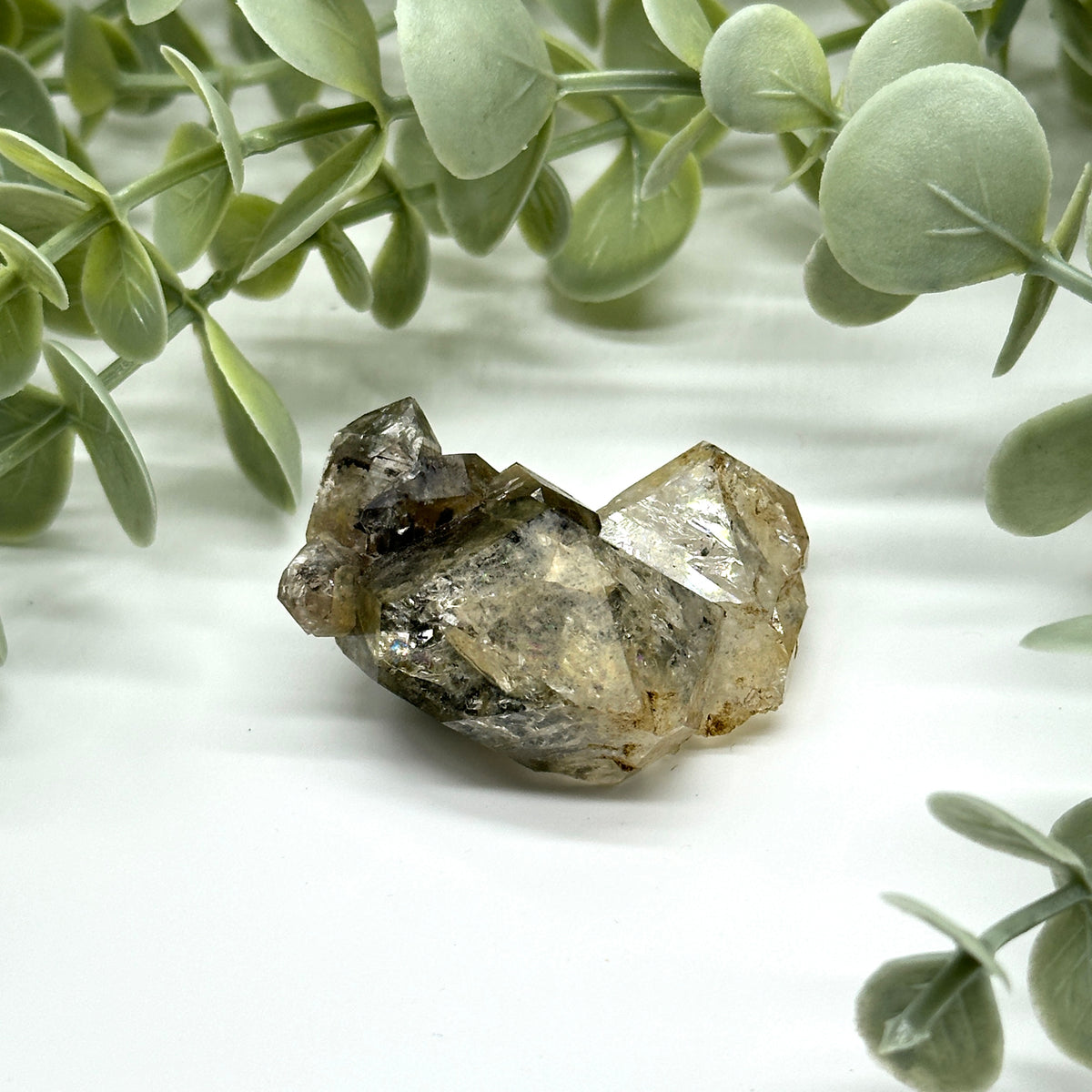Climbing Rainbows ~ Amazing Herkimer Diamond Quartz Crystal Rainbows Inclusions Multiple Terminations
