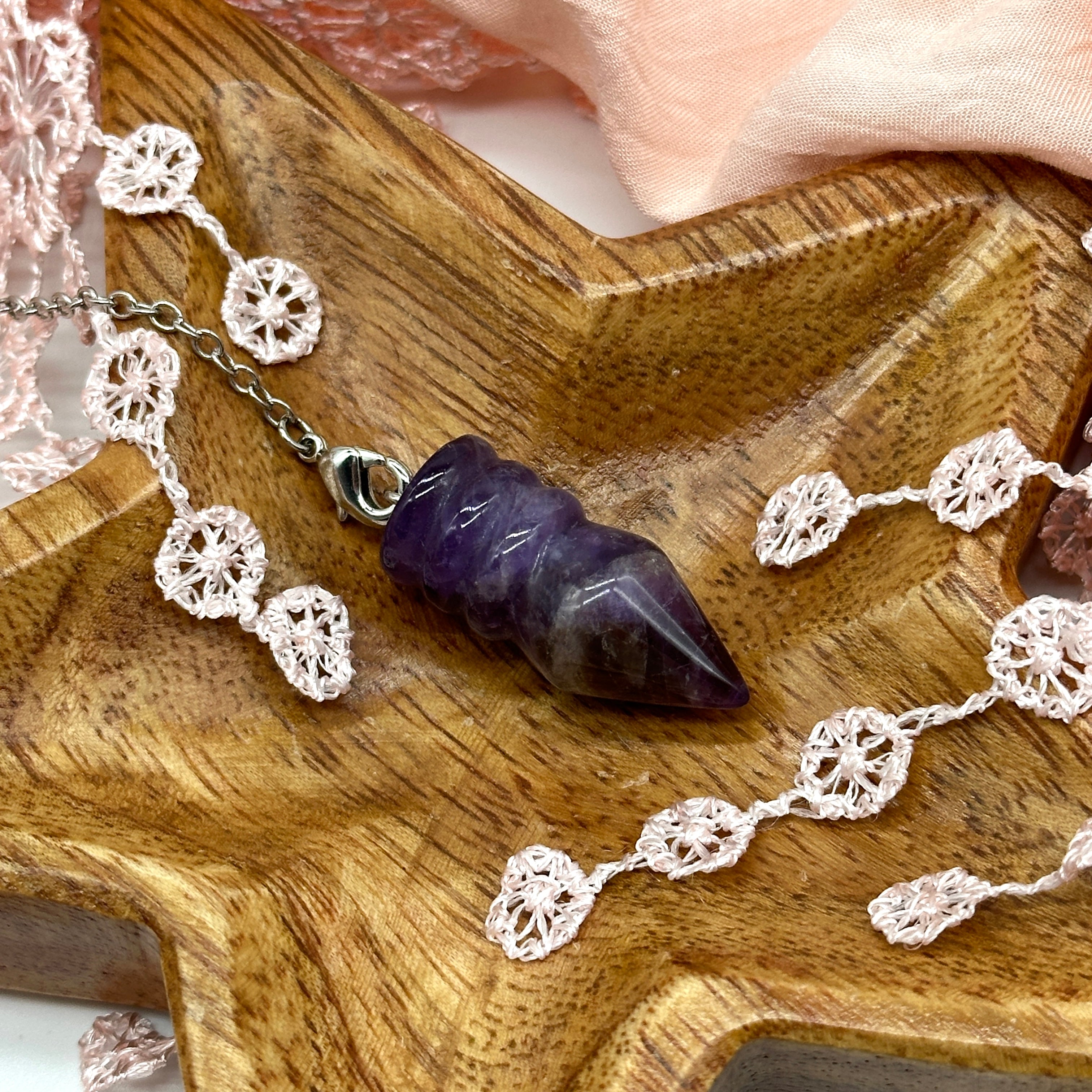 Amethyst Pendulum With Detachable Chain (2 in 1 Pendant &/or Pendulum)
