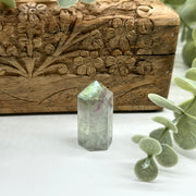 Healing Green Rainbow Fluorite Crystal Carving