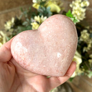 Large Puffy Pink Amethyst Heart Crystal Carving