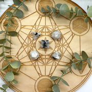 Lunar Vibes Moonstone Carving Set of Platonic Solids for Crystal Grids