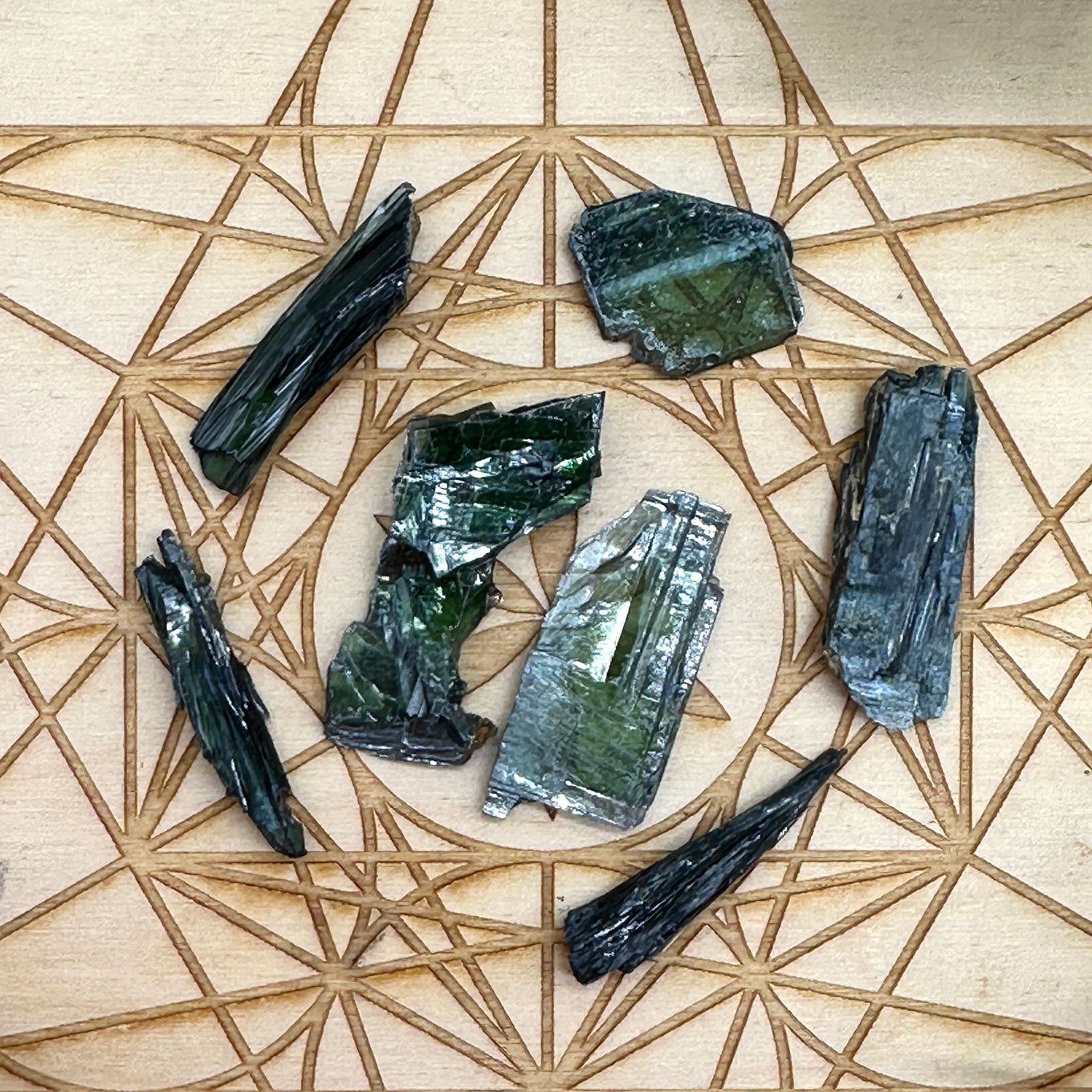 Rare Emerald Green Vivianite Blade Specimens from Bolivia