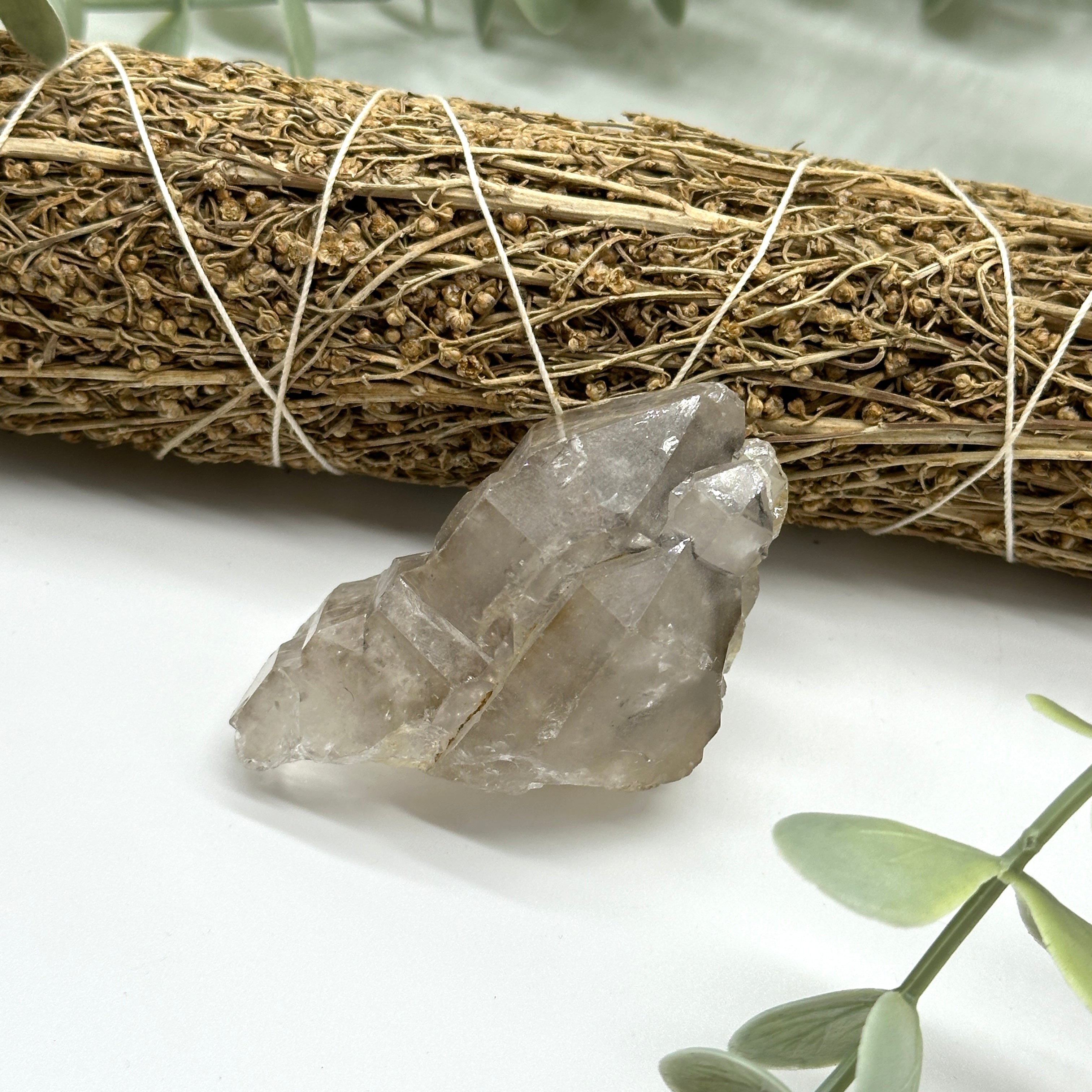 Large Natural Smoky Tibetan Quartz Skeletal Crystal Point