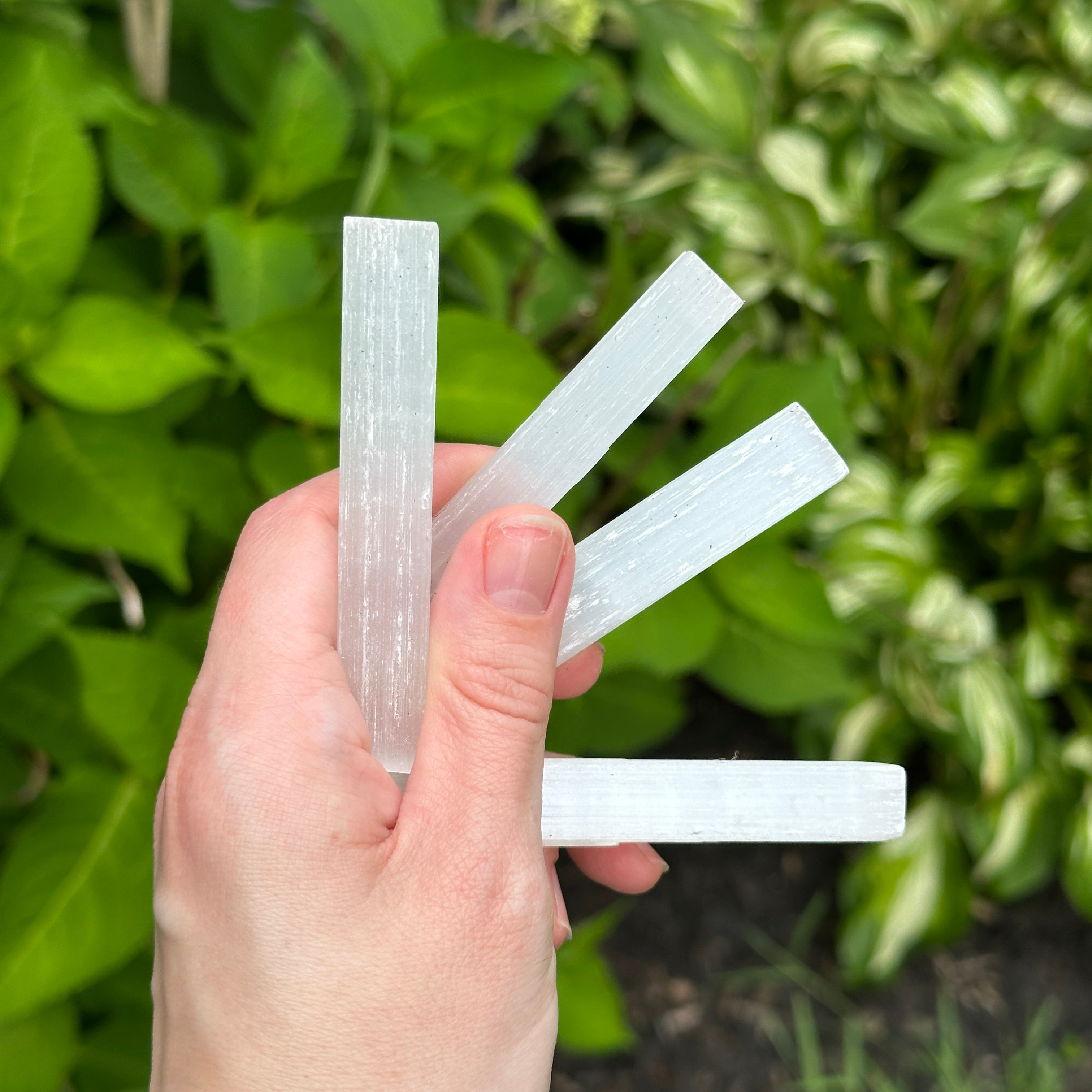 Set of 4 Selenite Sticklets - Great for Crystal Grids