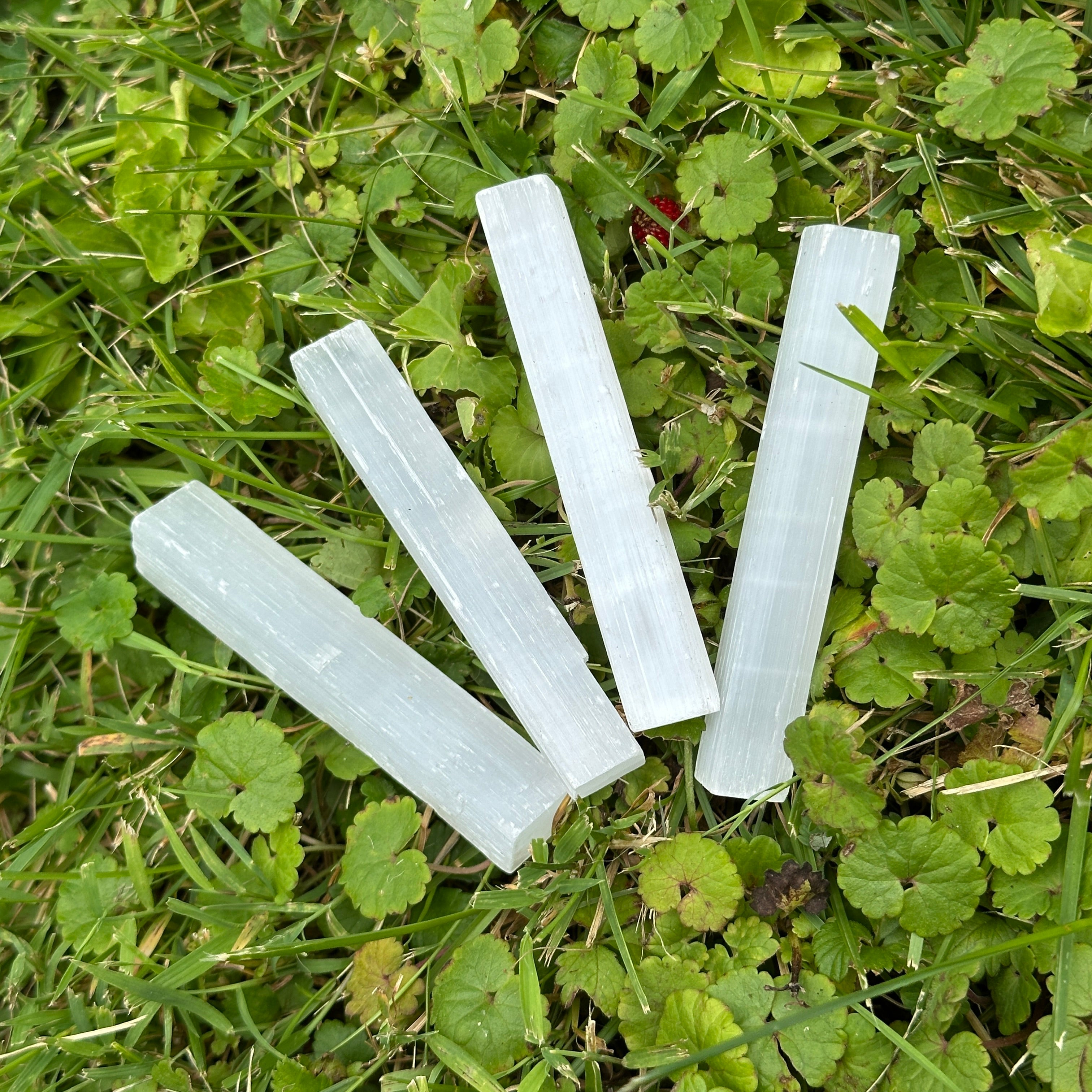 Set of 4 Selenite Sticklets - Great for Crystal Grids