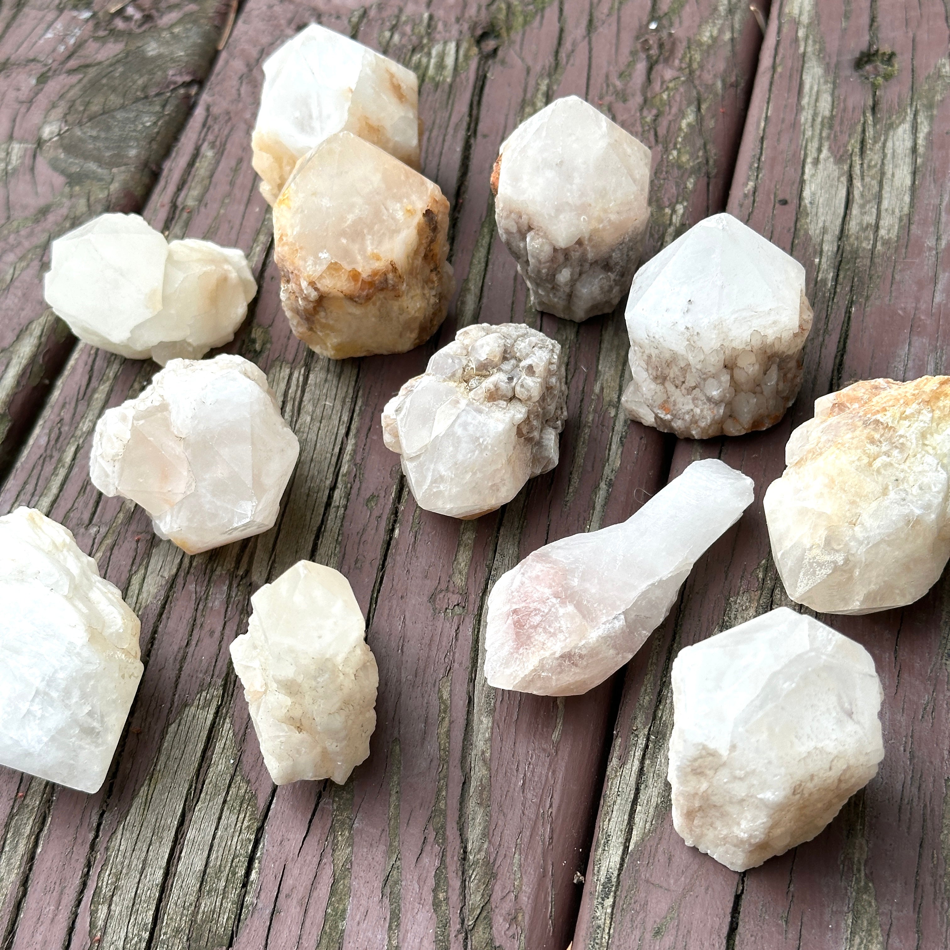 One Candle Quartz Natural Elestial Standing Point