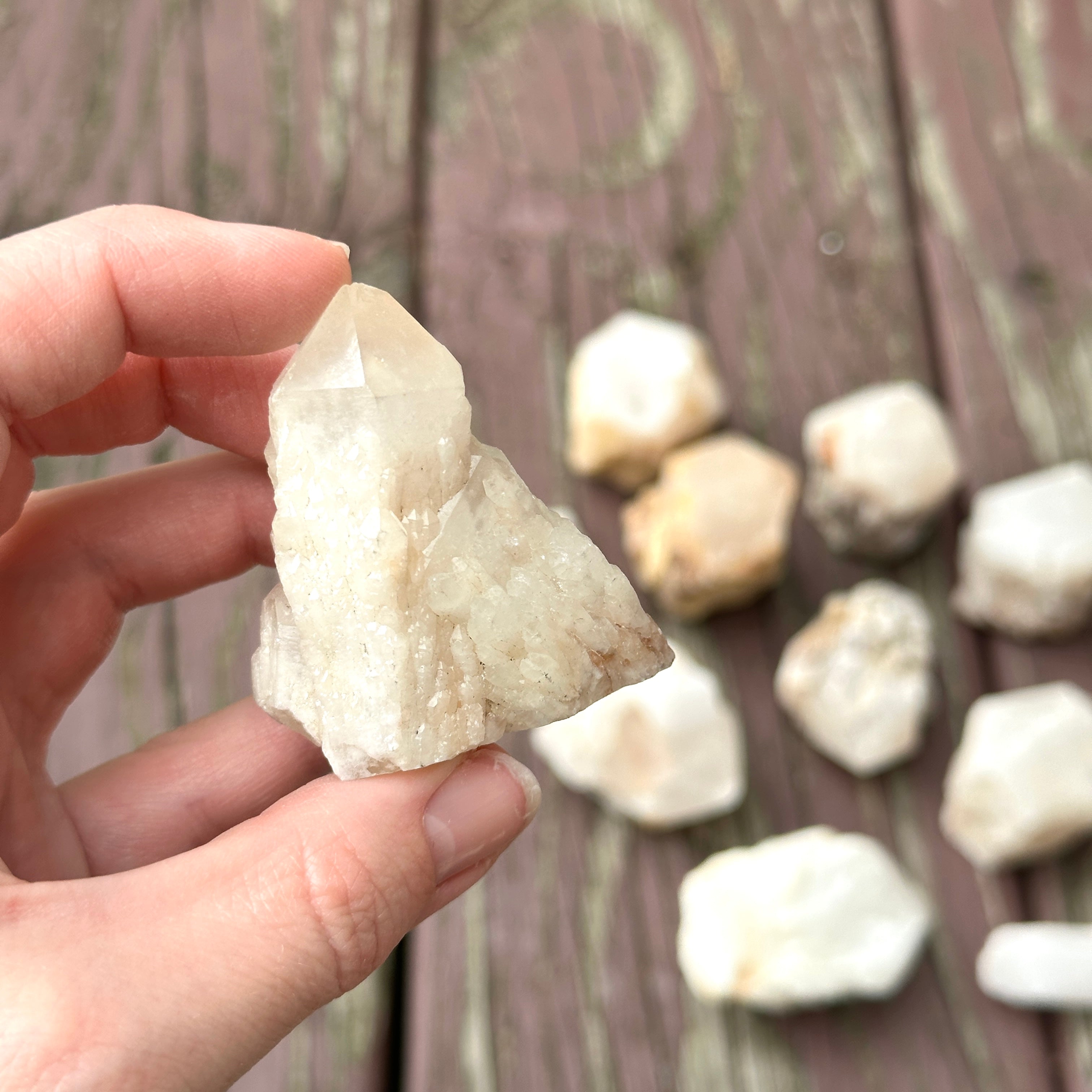 One Candle Quartz Natural Elestial Standing Point