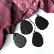 Freeform Shungite Pendants on Necklace Cord