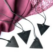Shungite Triangle Pendants on Necklace Cord