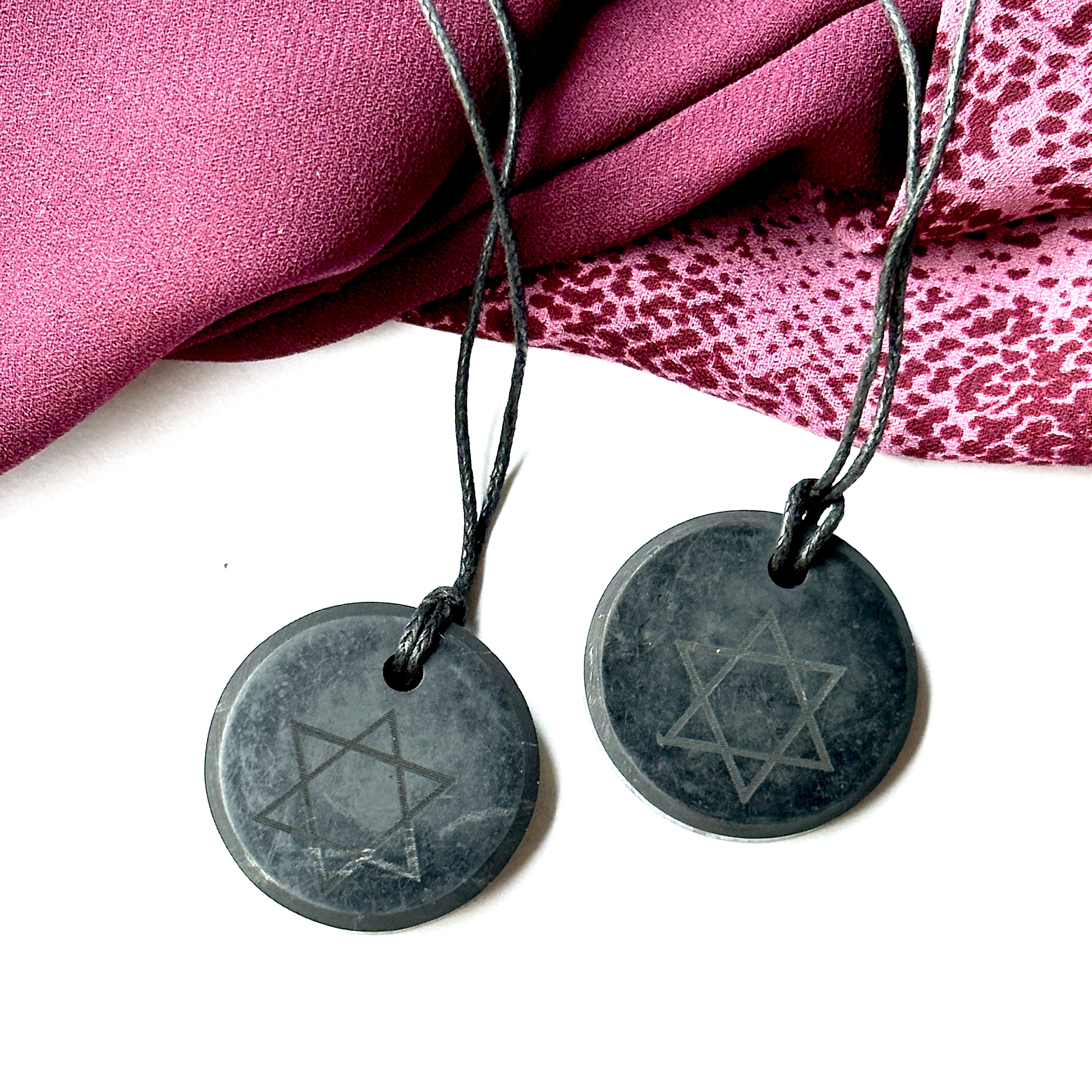 Shungite Merkaba Pendants on Necklace Cord