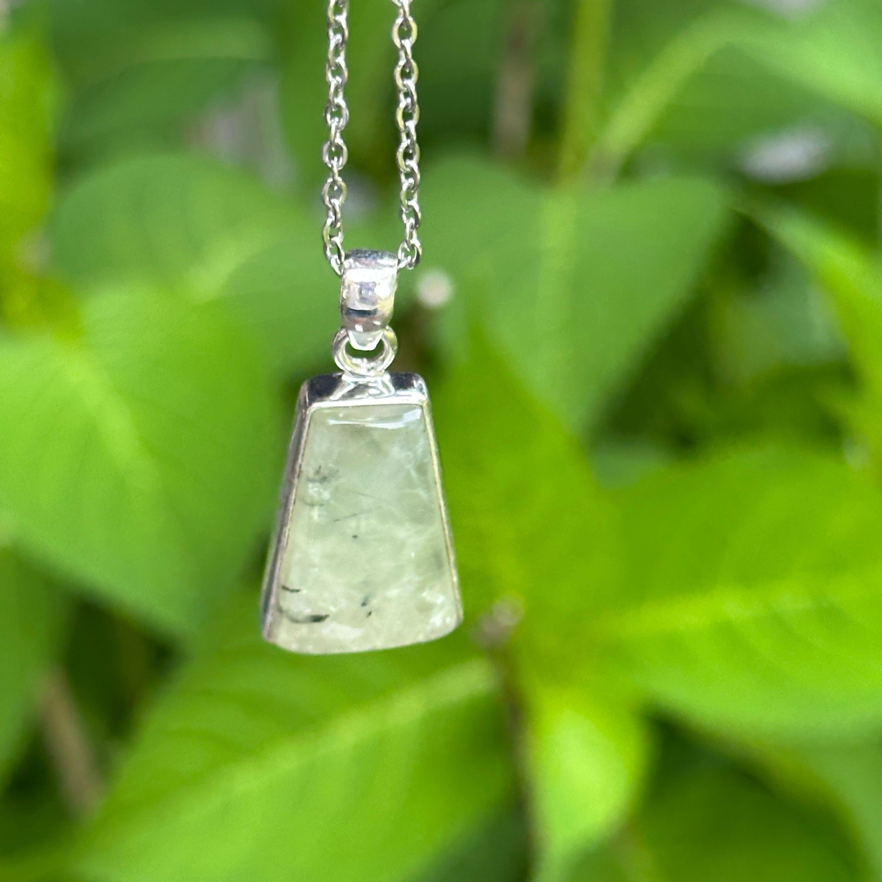 Prehnite Trapezoid Pendant
