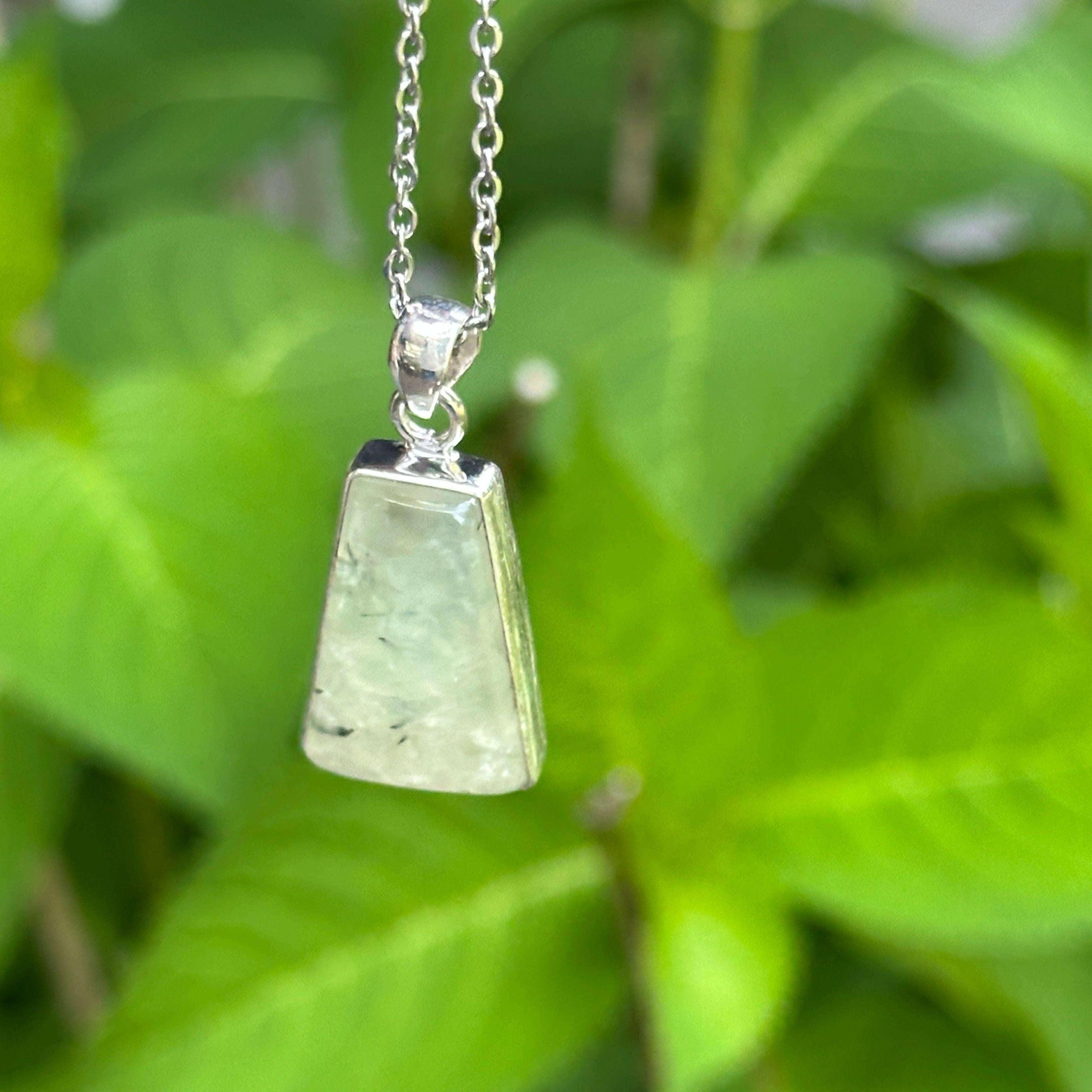 Prehnite Trapezoid Pendant