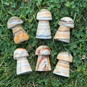 Brown  & Honey Calcite Mushroom Carving
