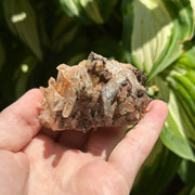 Hematoid Quartz Cluster with Sparkles and Dark Inclusions
