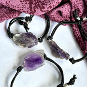 Amethyst Bracelets on Adjustable Elastic Cord