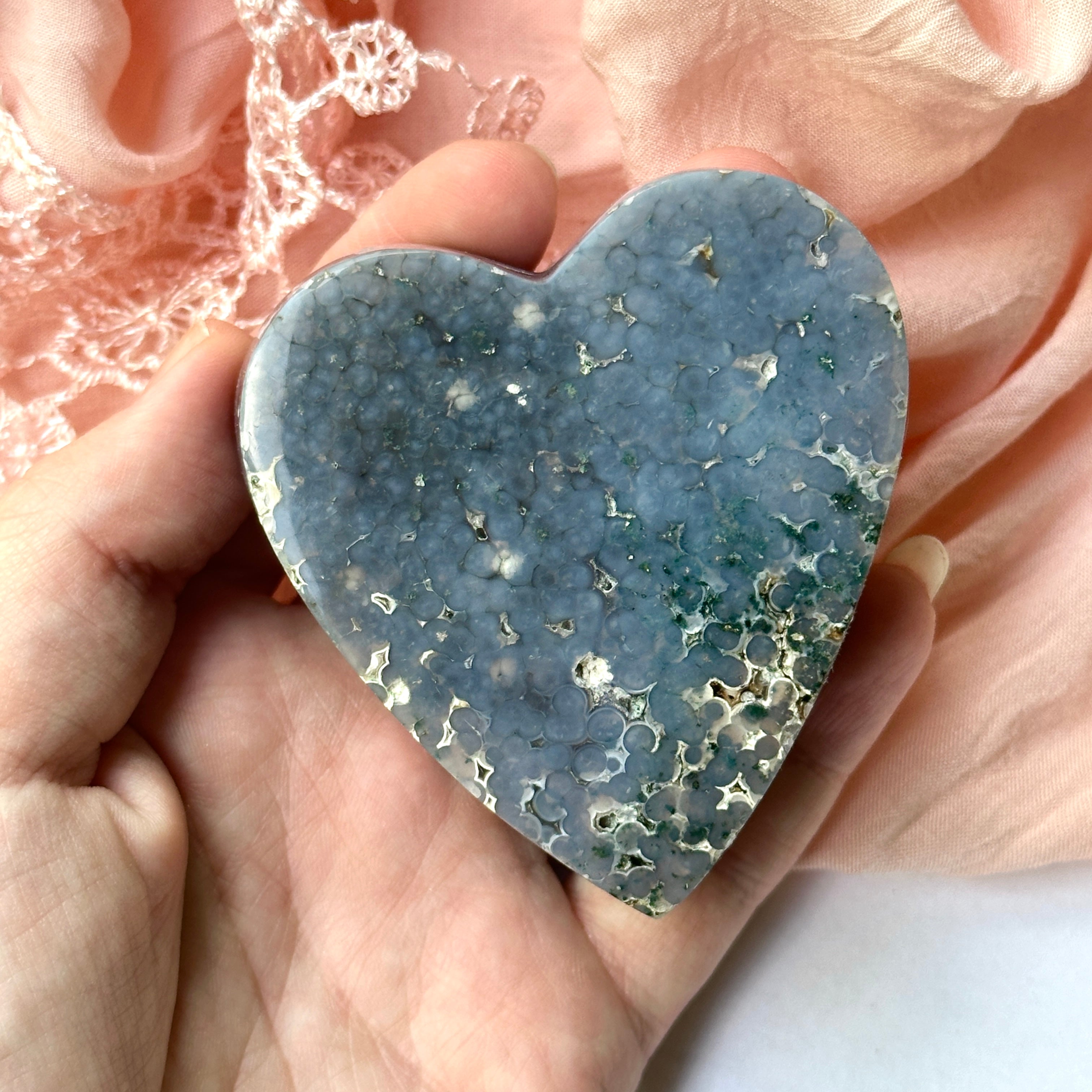 Grape Agate Lovely Purple Heart Carving