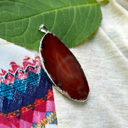 Red/Orange Agate Slice Pendant