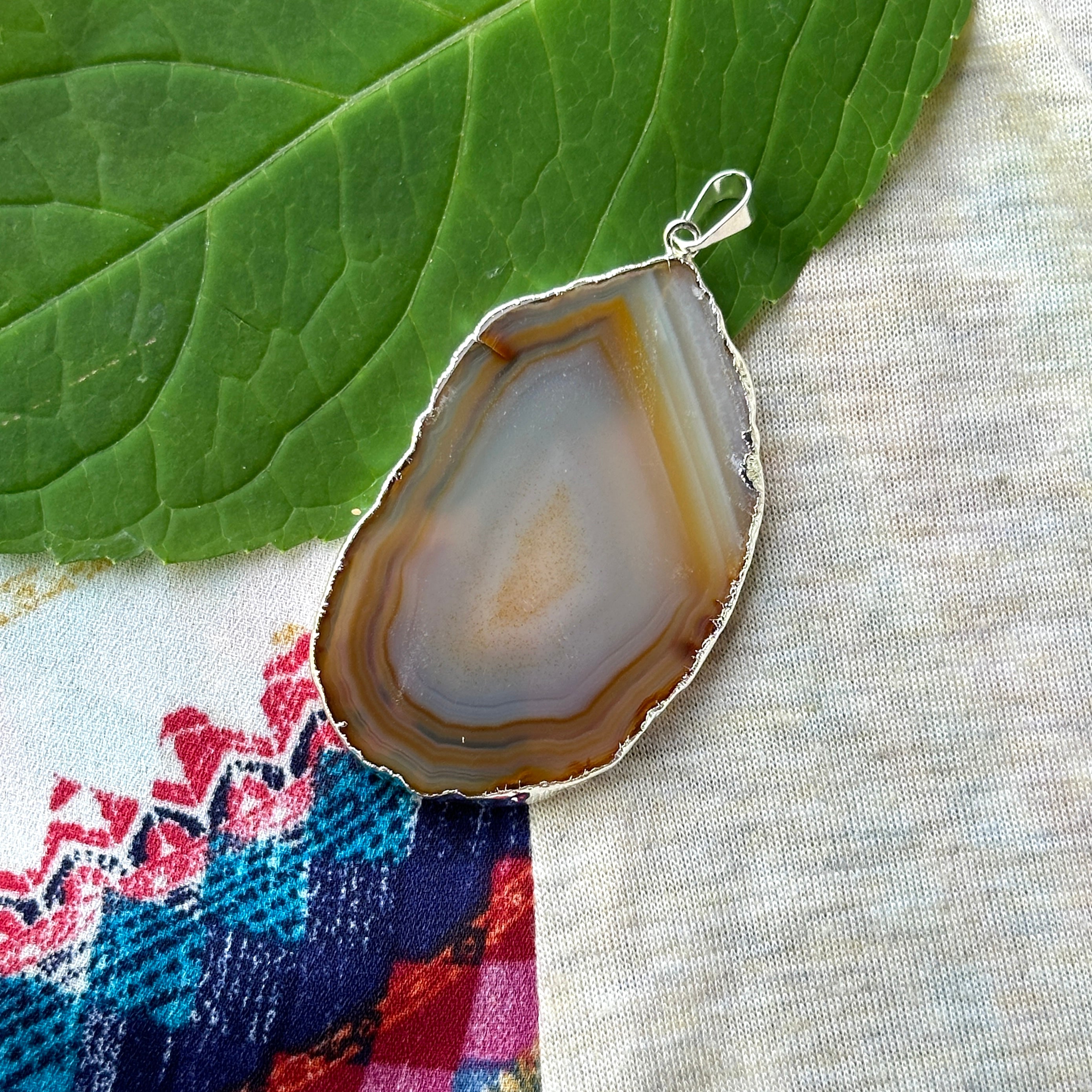 Yellow Agate Slice Pendant