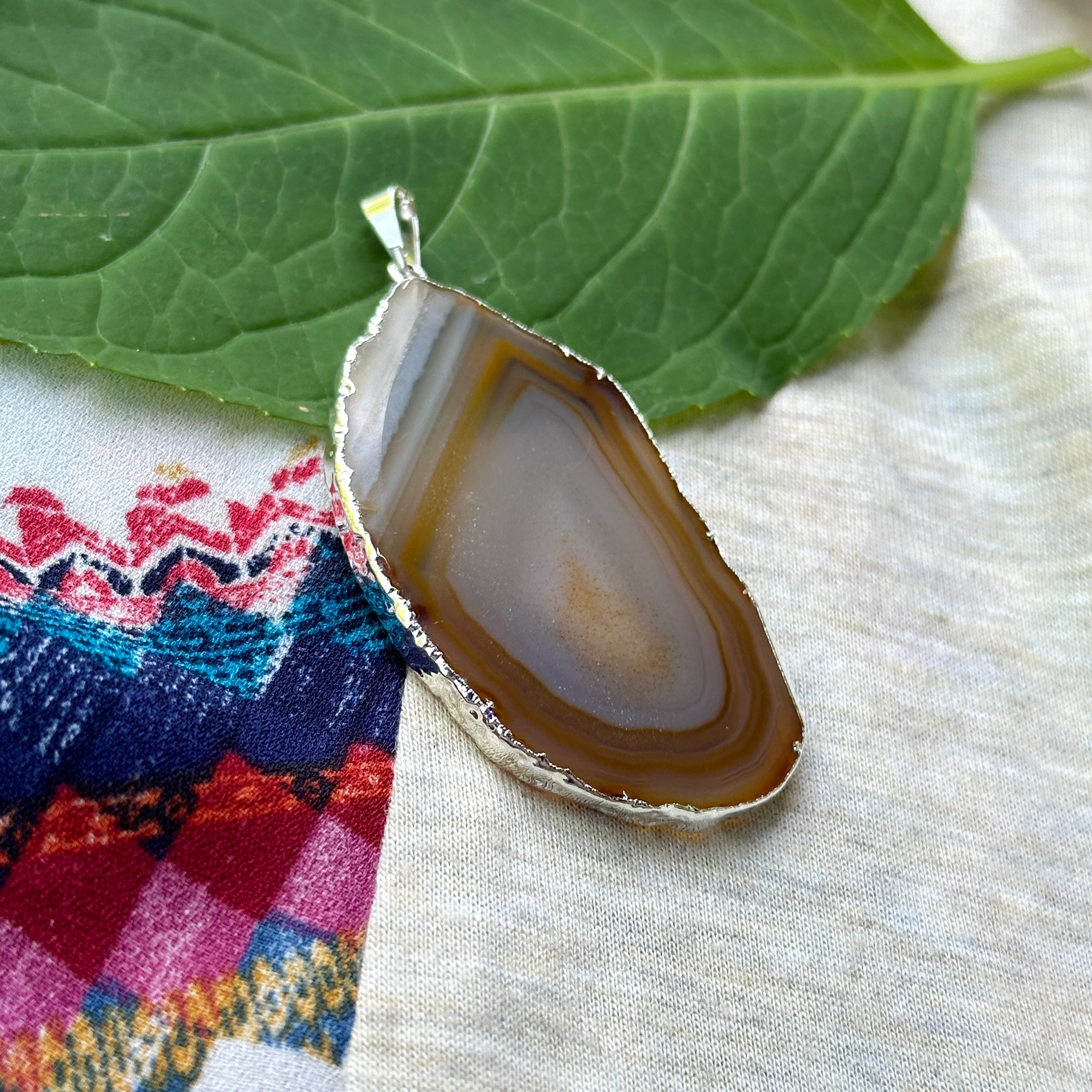 Yellow Agate Slice Pendant