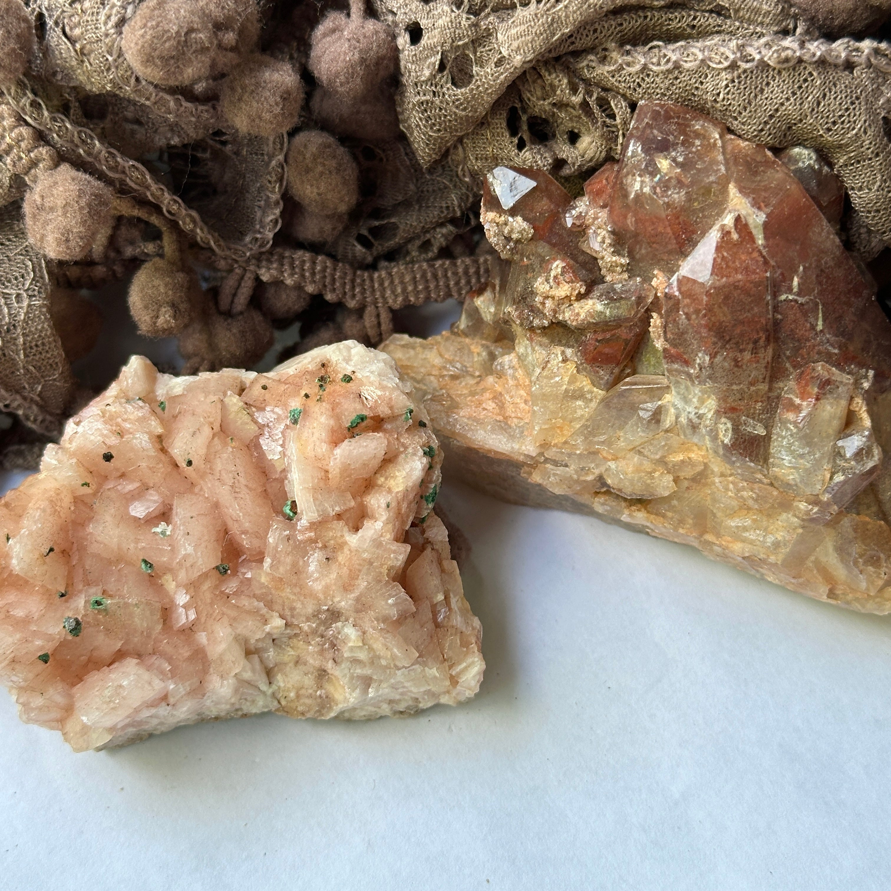Two Piece Set - Pink Dolomite and Fire Quartz
