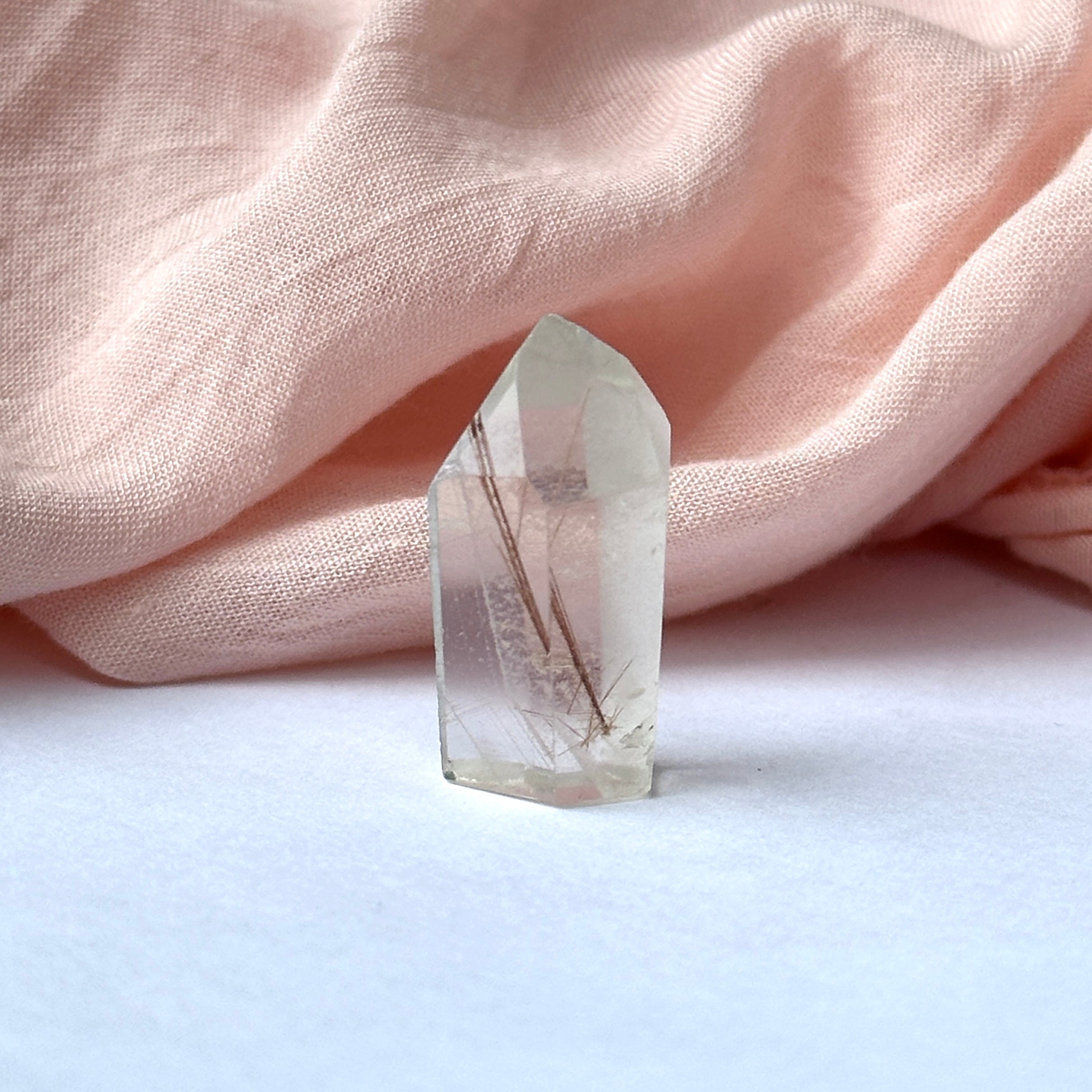 Mini Rutilated Quartz Point from Brazil - Super Clear!