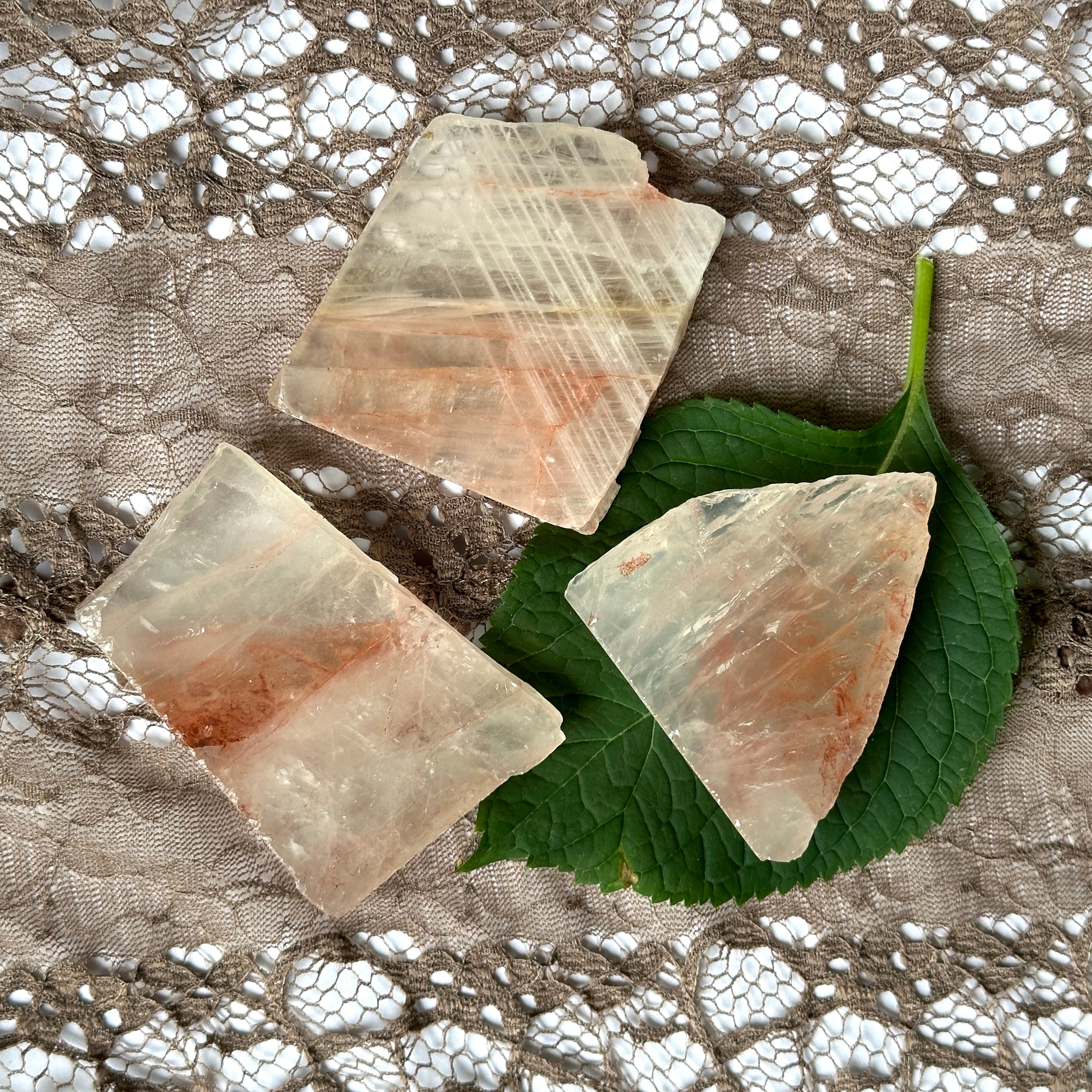 Fire Quartz Slices ~ Quartz with Hematoid Veins