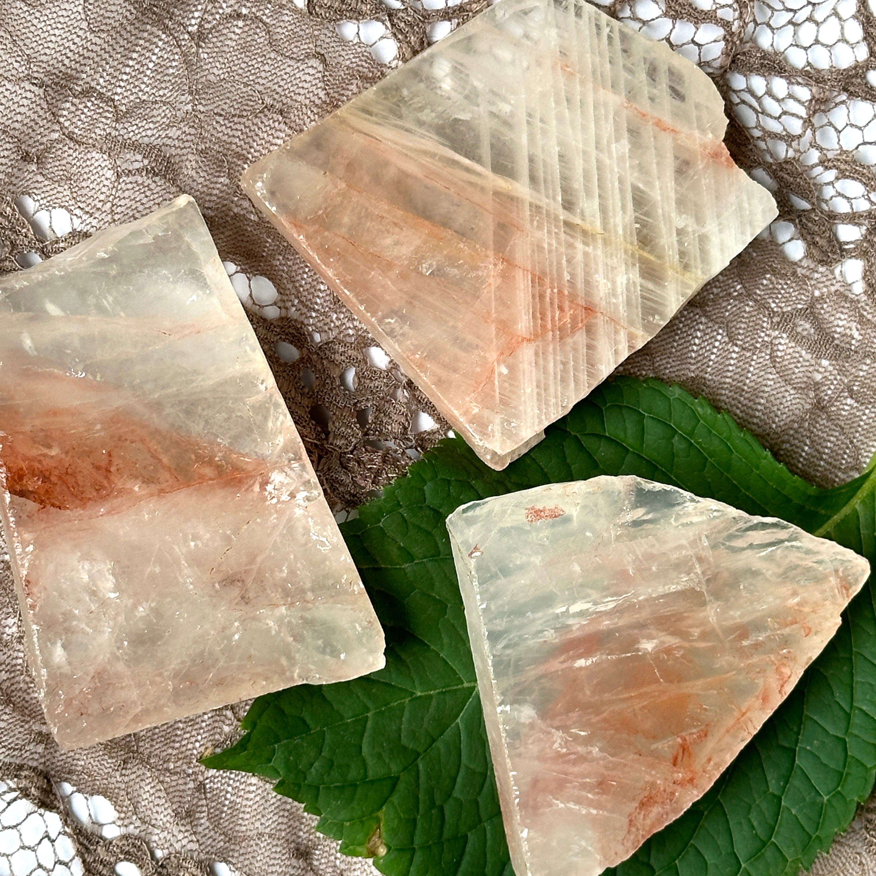 Fire Quartz Slices ~ Quartz with Hematoid Veins